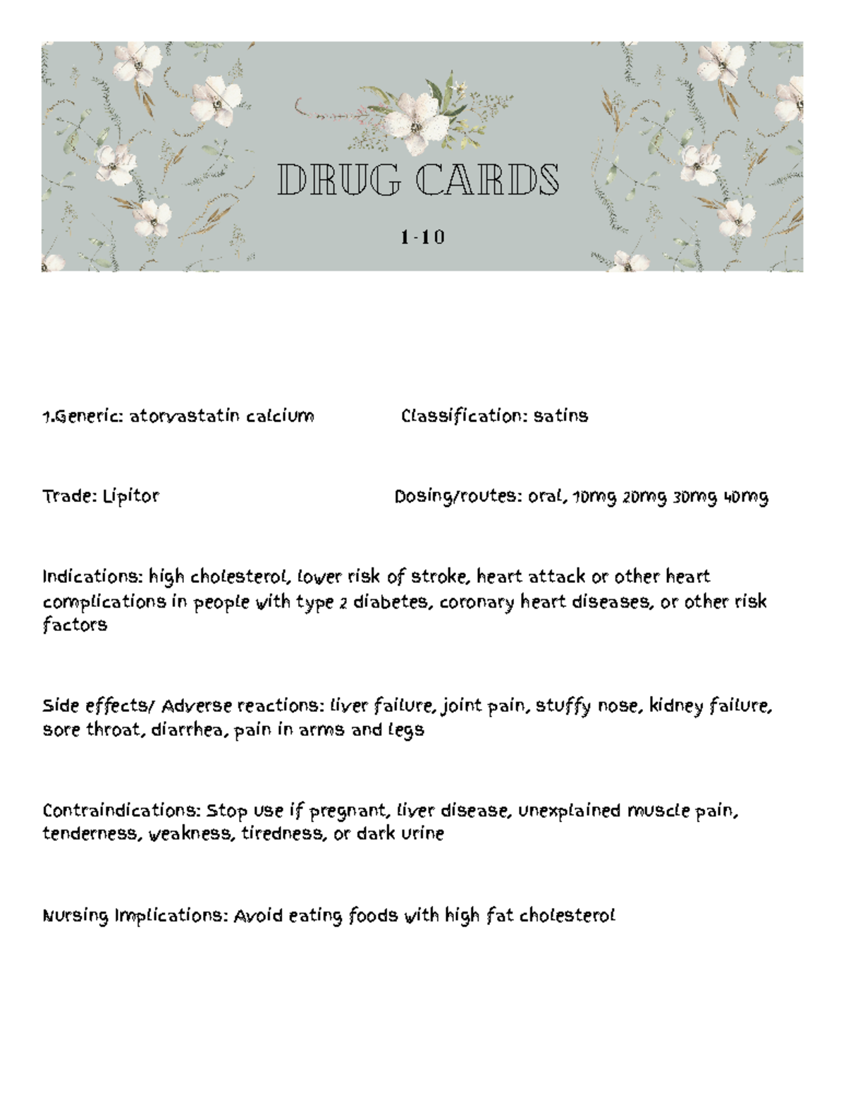 Calcium Drug Card | NRS 120 Active Learning Template Renal – JJFEH