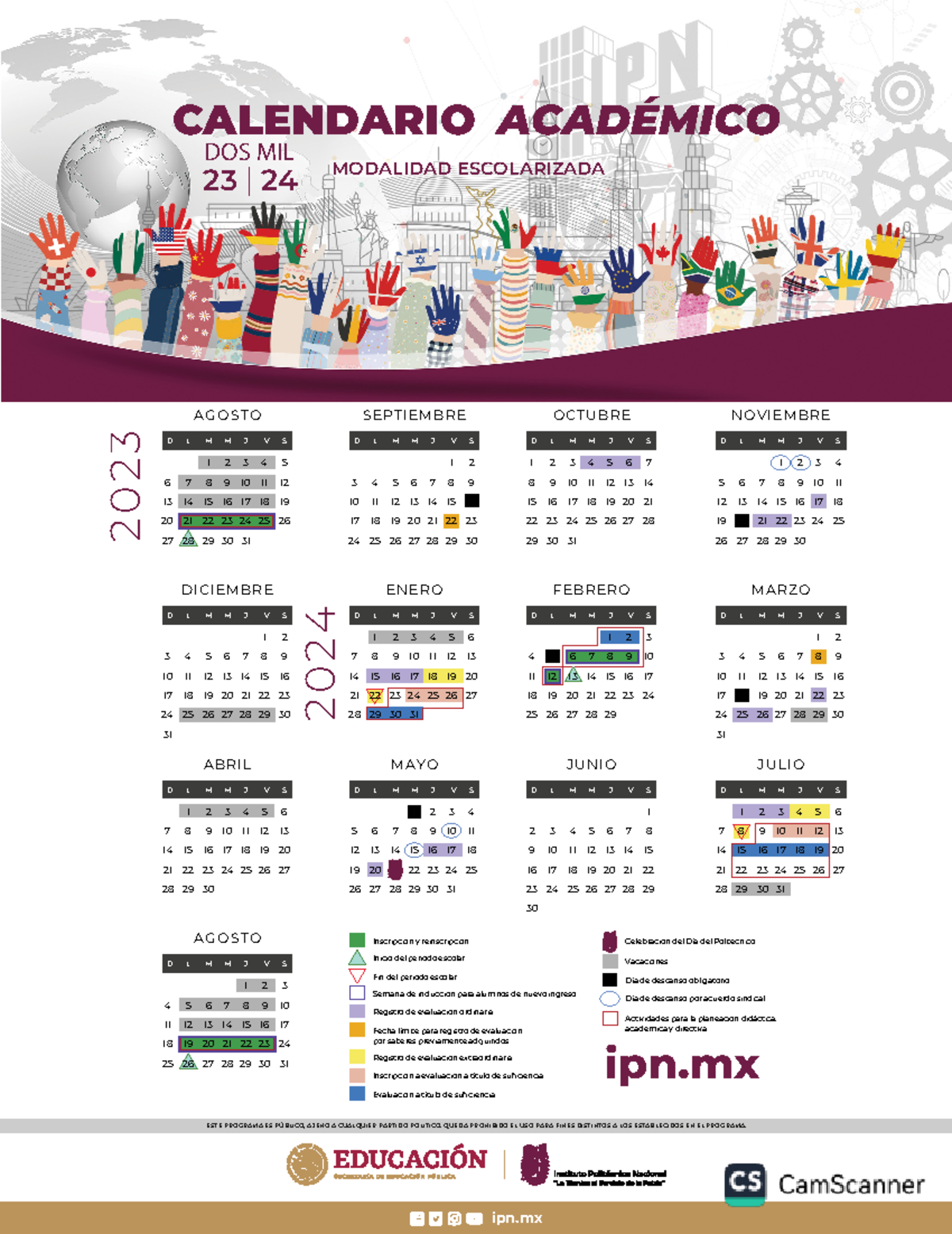 Calendario IPN-Escolarizada - Inscripción y reinscripción Semana de