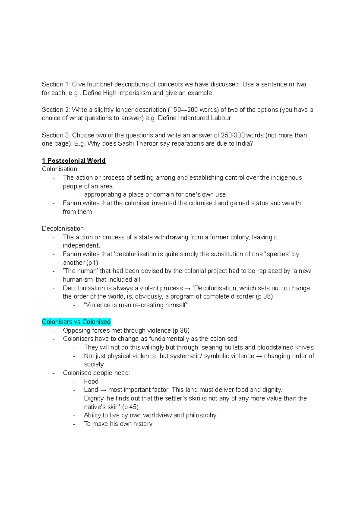 Inst mid term notes - Section 1 : Give four brief descriptions of ...