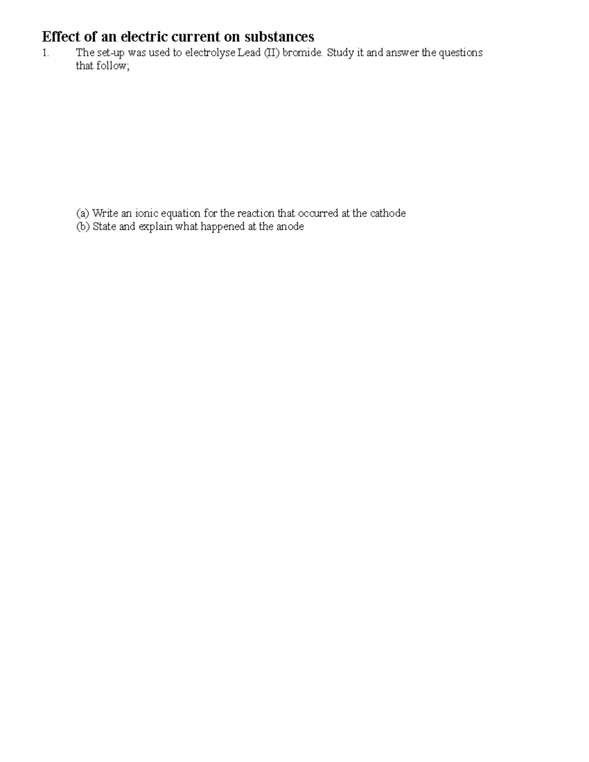 FORM 2 Effect OF Electric Current ON Substances Questions Teacher acr-form-pdf