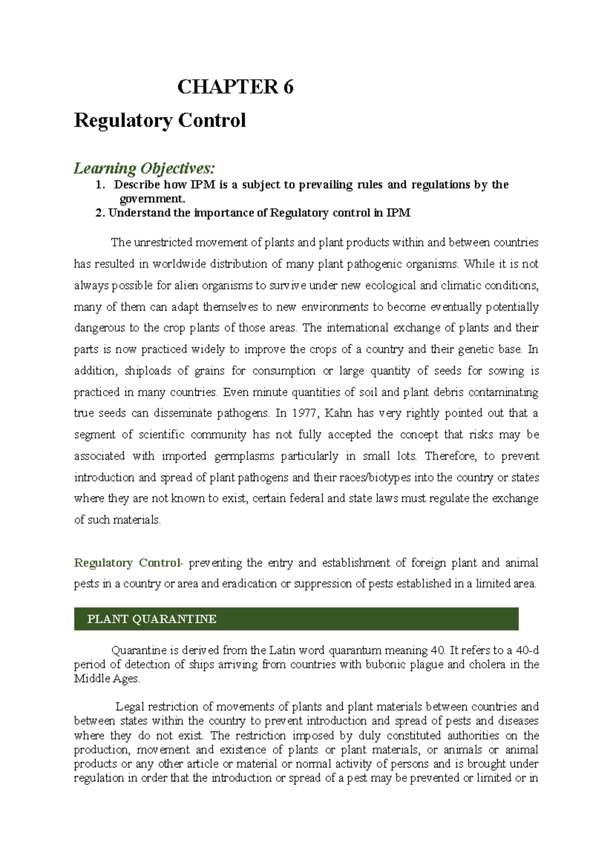 Chapter 6. Regulatory Control CHAPTER 6 Regulatory Control Learning