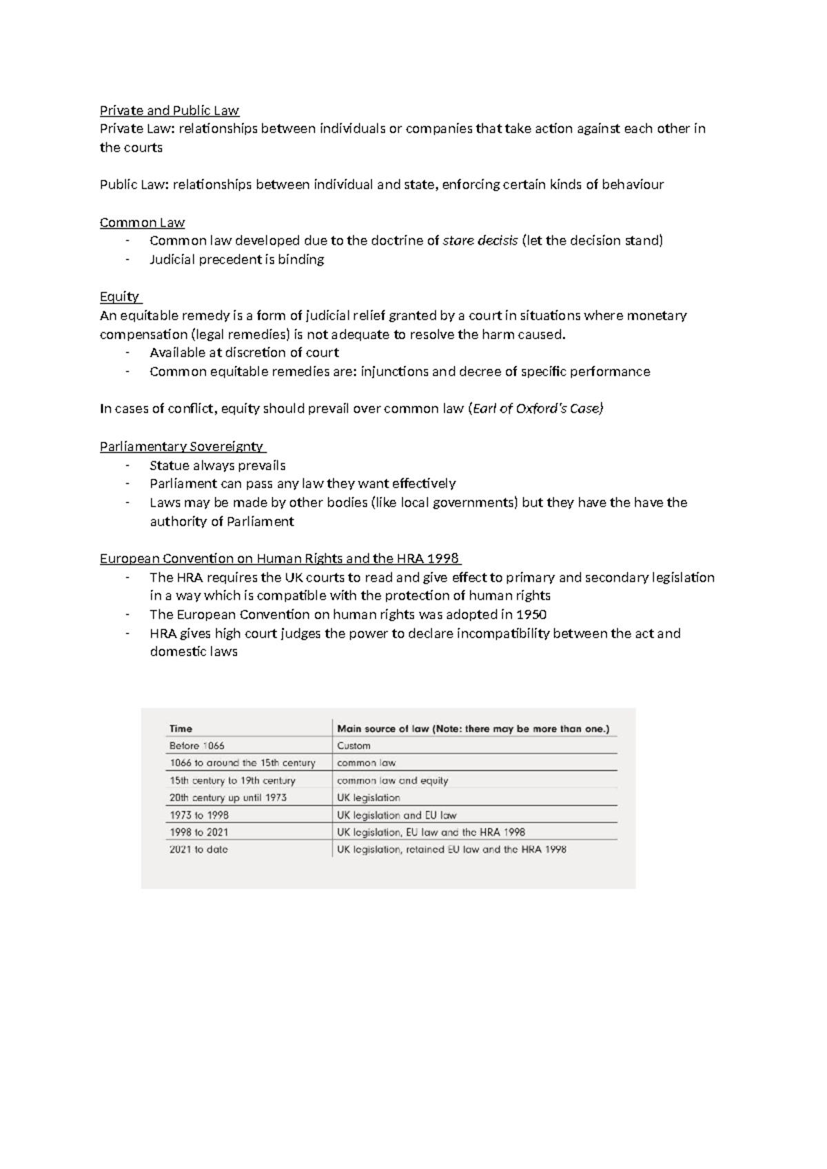 Unit 1 - Unit 1 Reading Notes - Private and Public Law Private Law ...