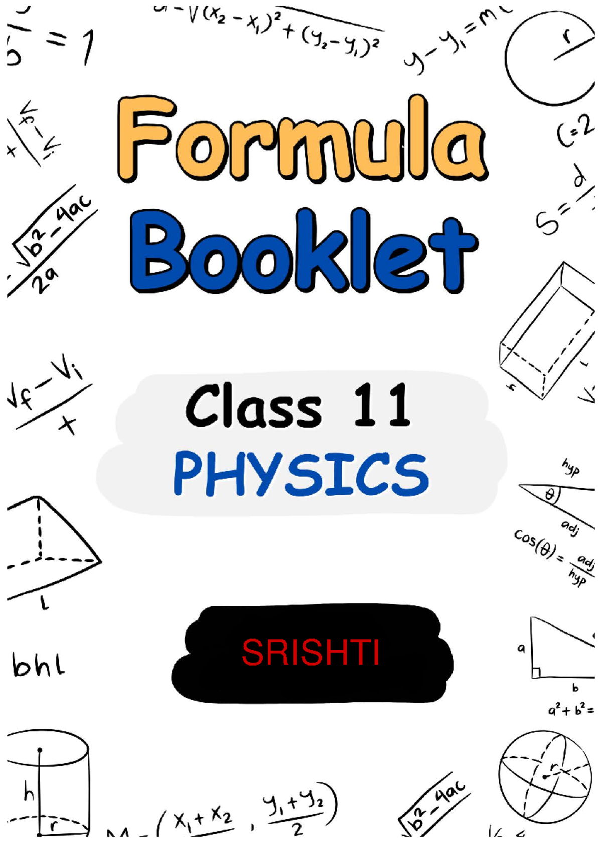 Complete 11 Physics Formula Booklet @Air Jeeneet - with Formula (o Sed ...