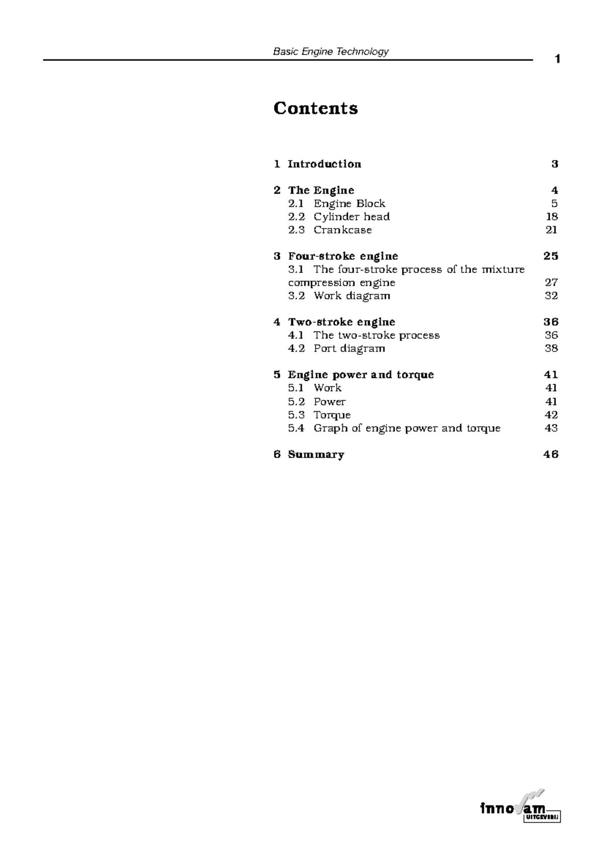 00 Basic Engine Technology - Contents 2 © 2007 INNOVAM Publishing ...