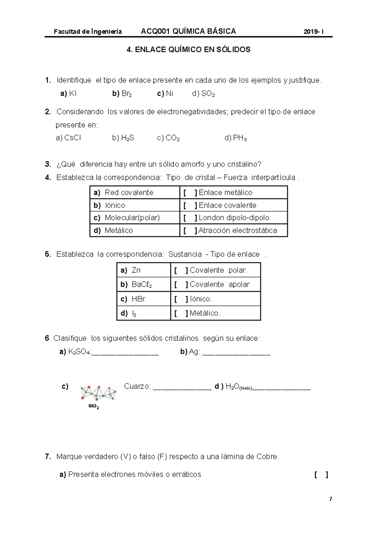 4. Enlace QUIì MICO EN Sólidos - Facultad De Ingeniería ACQ001 QUÍMICA ...