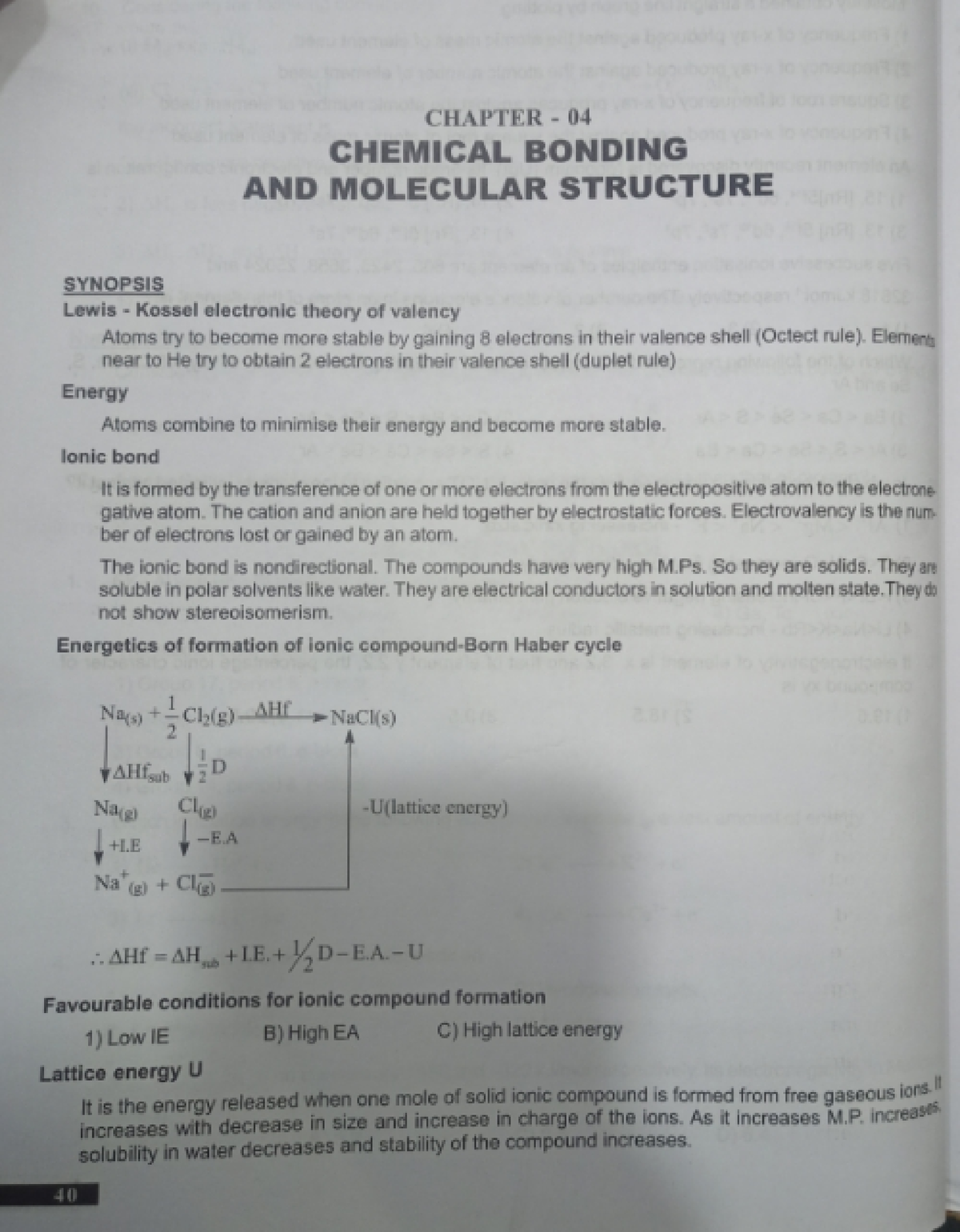 Chemical Bonding And Molecular Structure - BSc Chemistry - Studocu