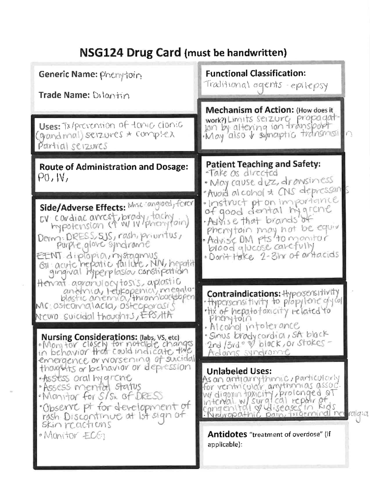 Module 14 Drug Cards - NSG 124 - Studocu
