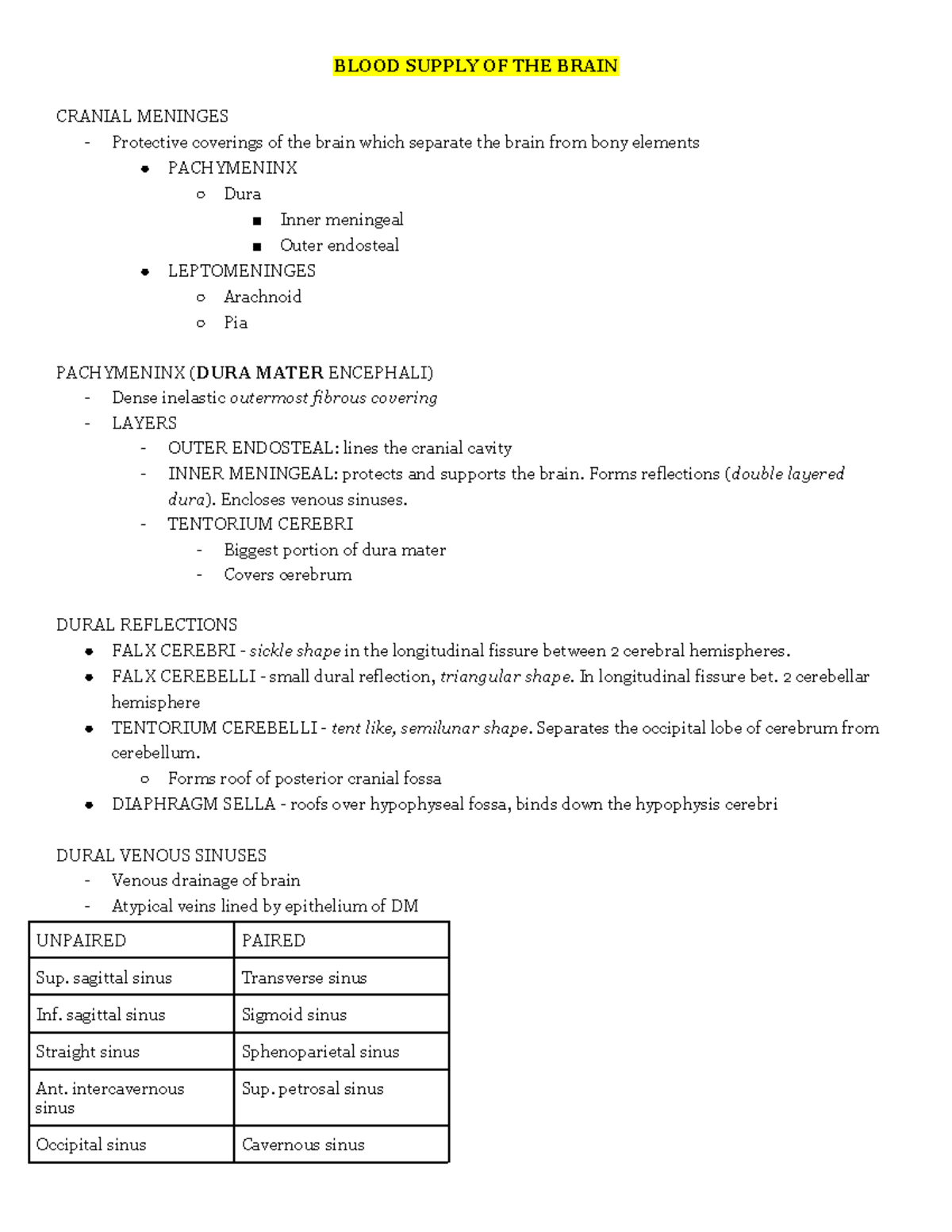 General Anatomy Blood Supply of the Brain - BLOOD SUPPLY OF THE BRAIN ...