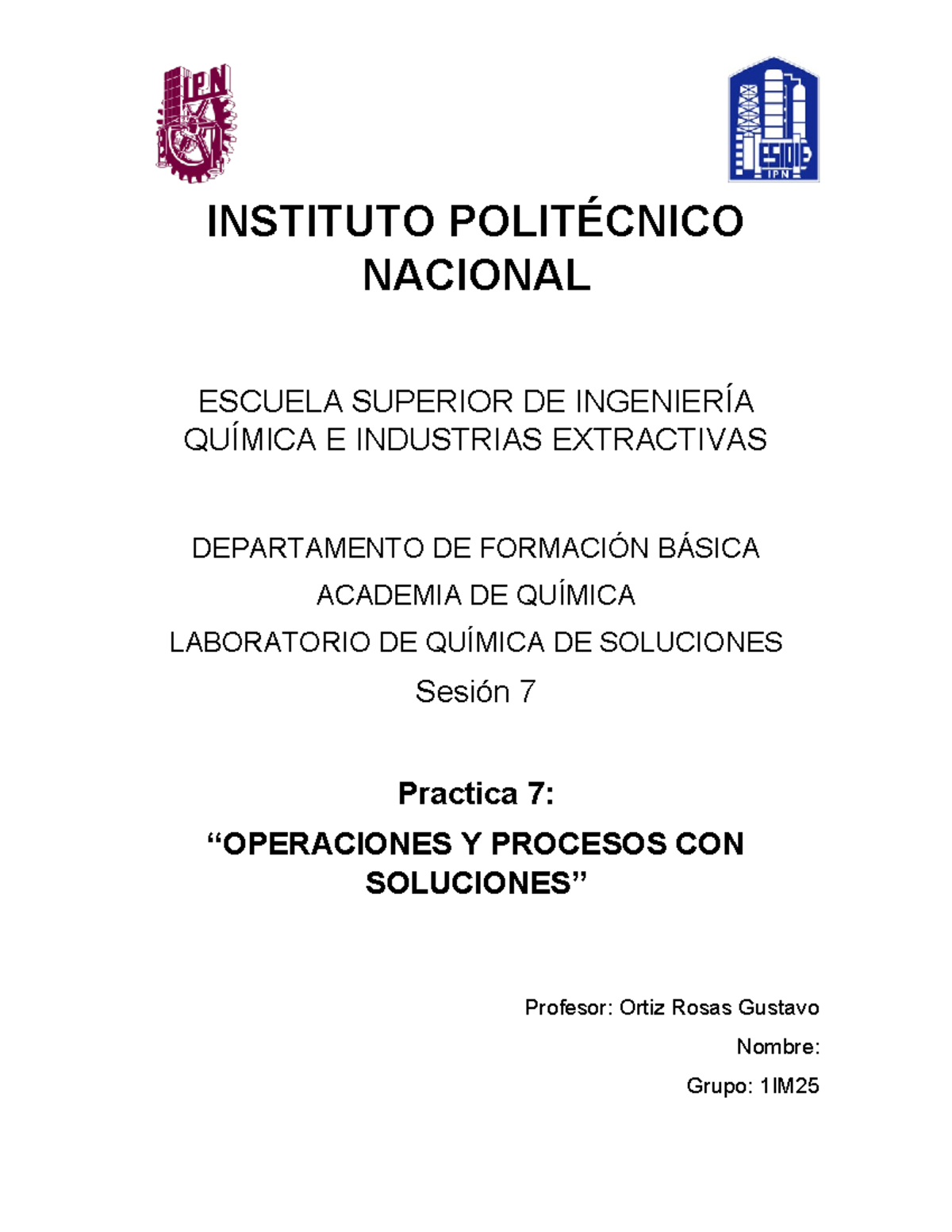 Practica Quimica Sustancias Instituto Polit Cnico Nacional Escuela