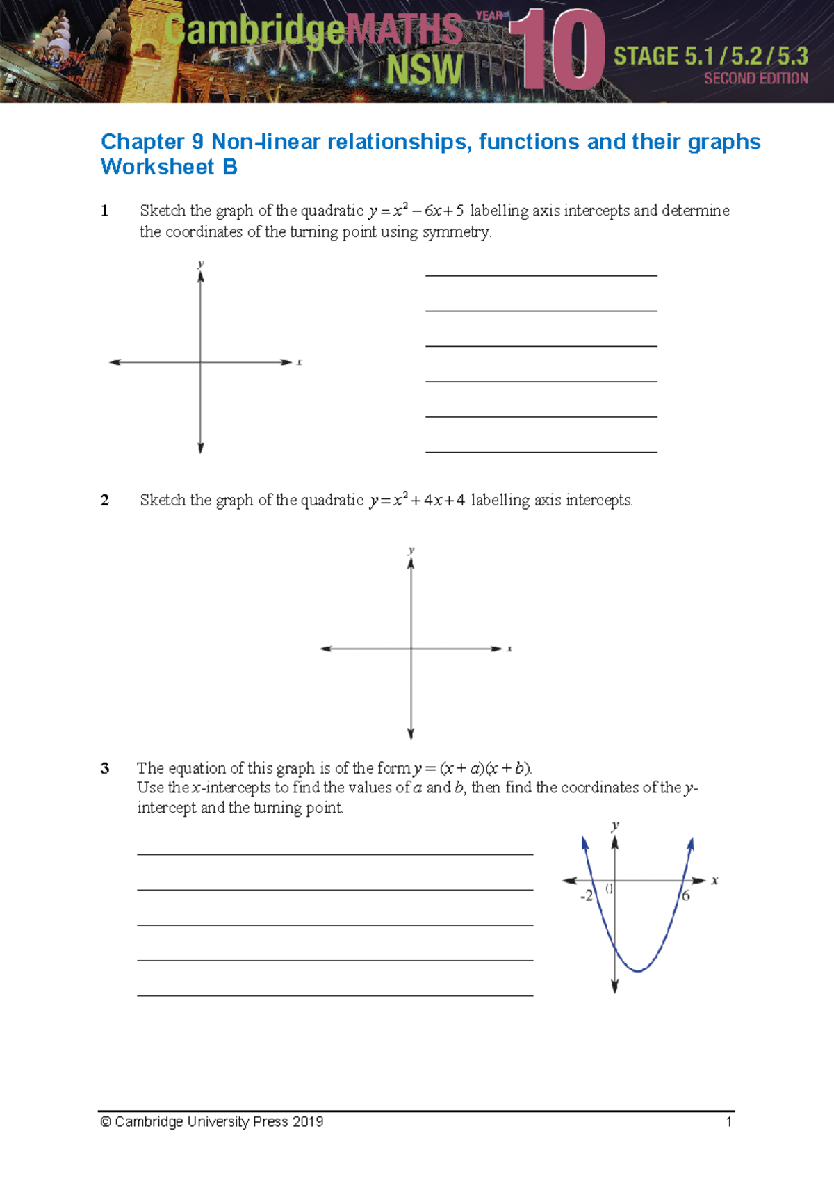Camb Maths 10 5 Cambridge graphing worksheet Chapter 9