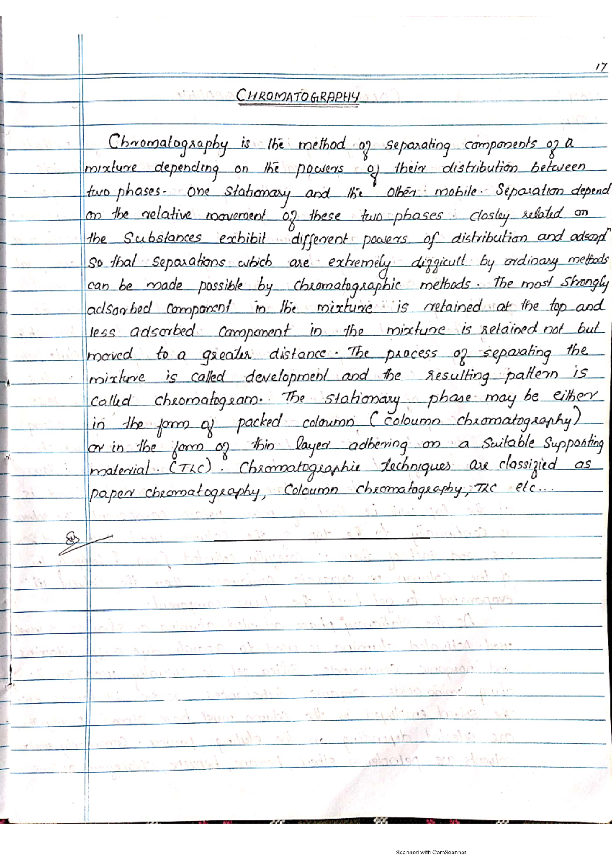 Organic practical 2 all type of chromatography MSC Chemistry Studocu