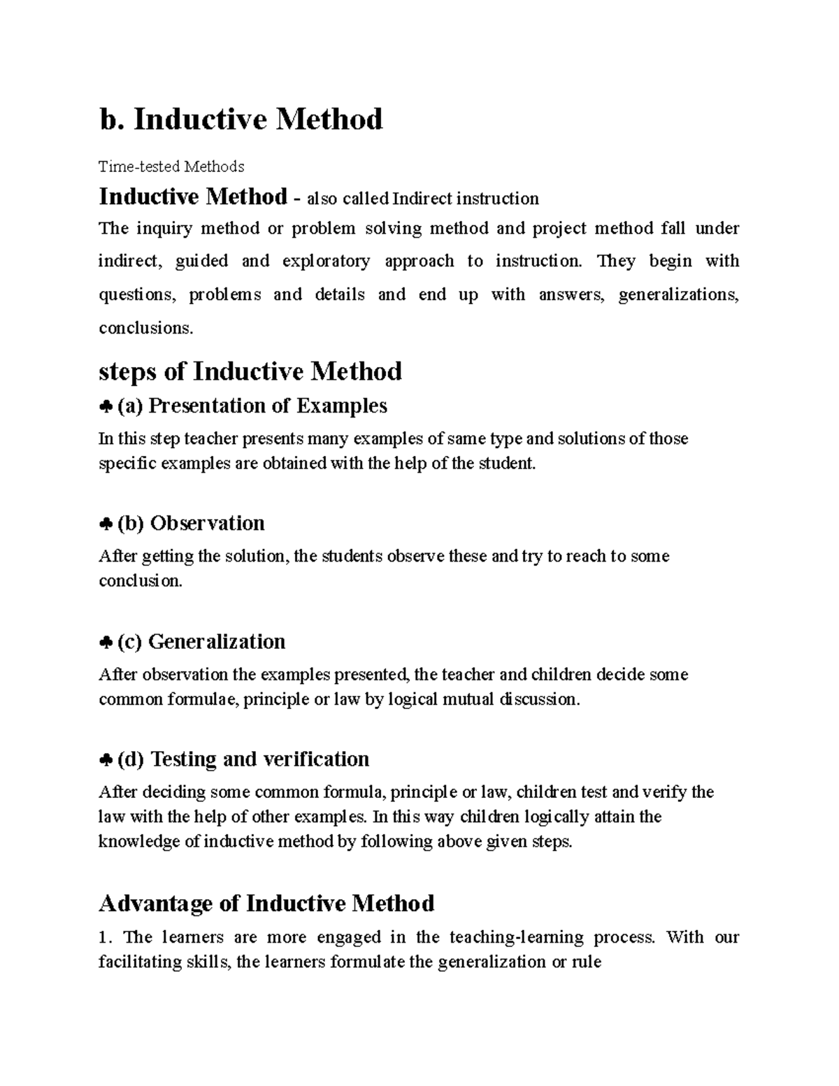 Priciples And Strategies - B. Inductive Method Time-tested Methods ...