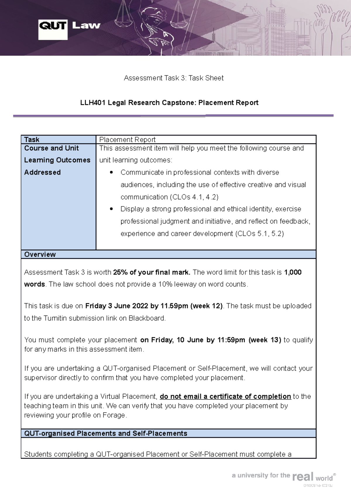 2022 S1 Llh401 Assessment Task 3 Task Sheet Assessment Task 3 Task Sheet Llh401 Legal 4824