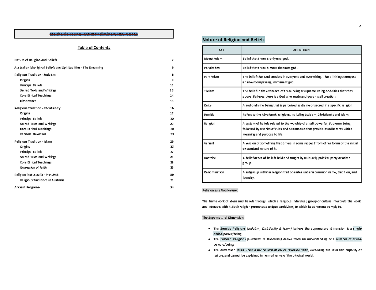Sorii -Prelim-HSC- Notes-Stephanie-Young - Stephanie Young - SORII ...