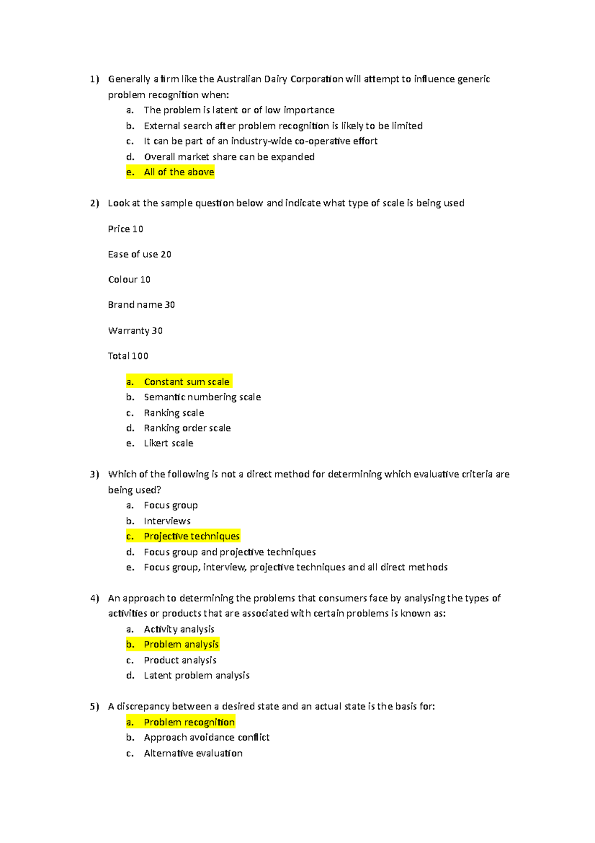 BB Mid Term MCQ QUIZ BANK - 1) Generally a firm like the Australian ...