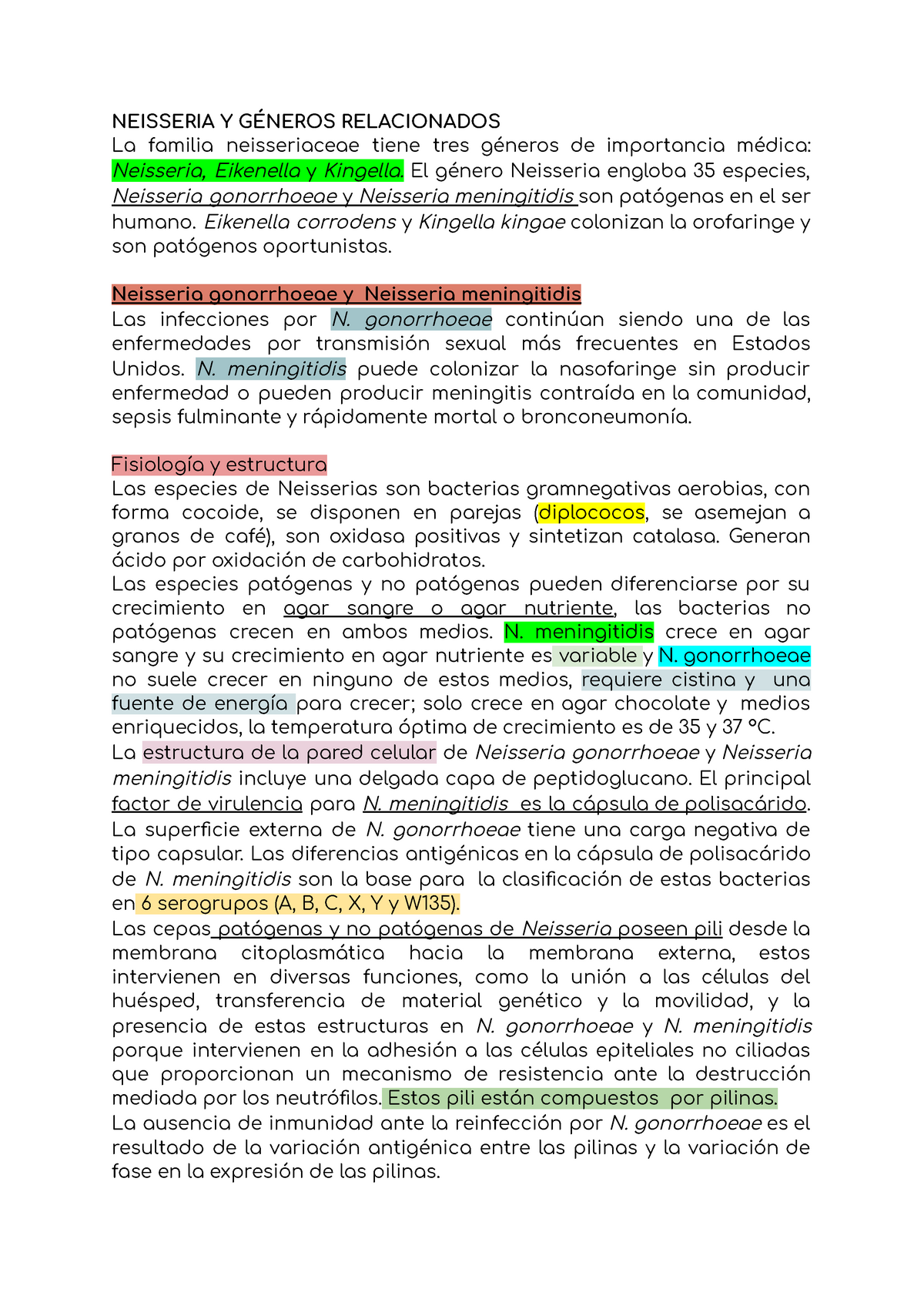 Capítulo 23 Neisseria Y Bacterias Relacionadas Neisseria Y GÉneros