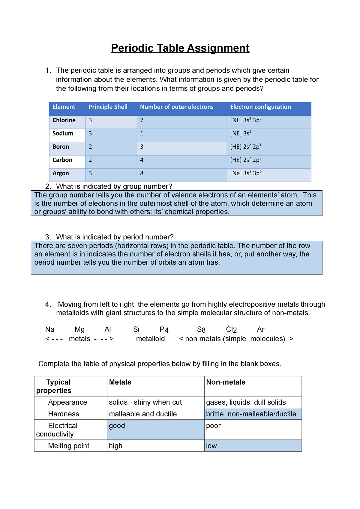 2675-2018 Periodic Table Worksheet Rev B - Periodic Table Assignment ...