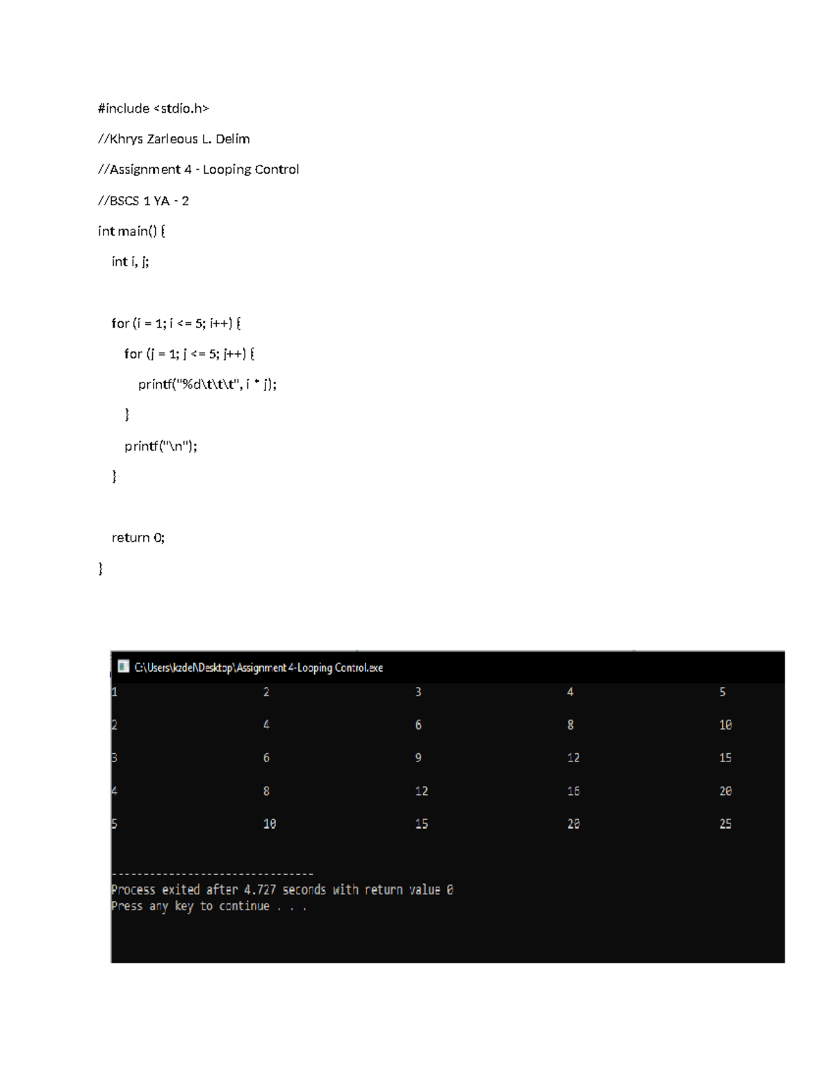 Assignment 4 Looping Control - Computer Fundamentals & Programming - # ...