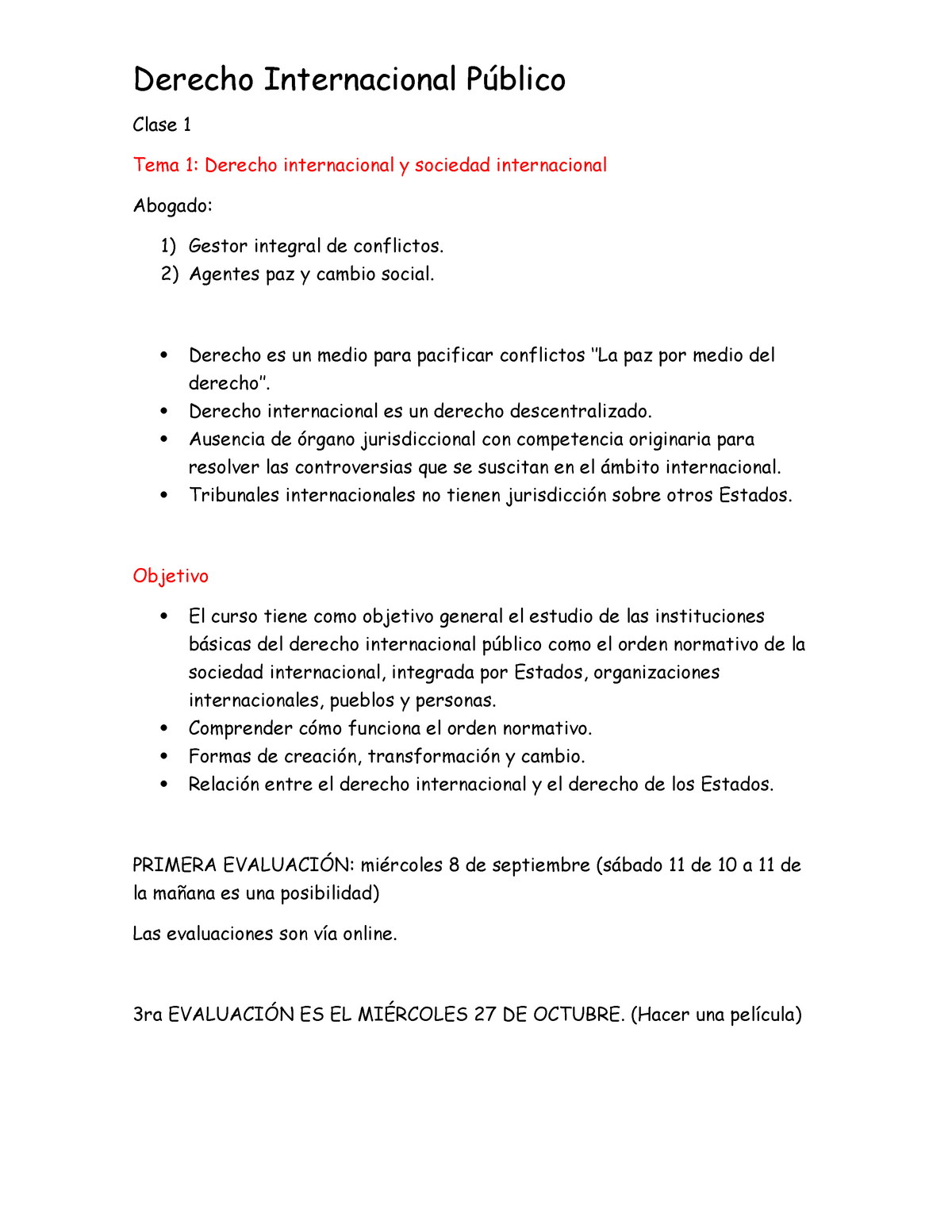 Clase 1 Derecho Internacional Público - Clase 1 Tema 1: Derecho ...