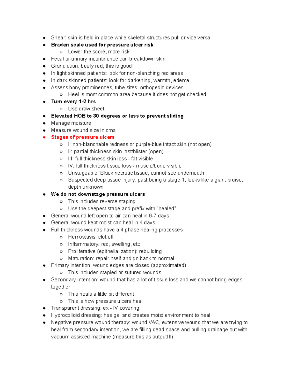 Foundations - Pressure Injuries Study Guide - Shear: skin is held in ...