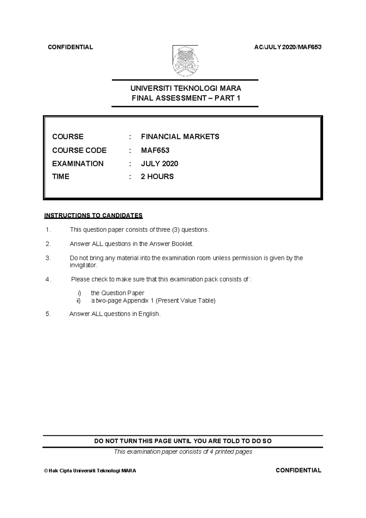 MAF653 Q - JUL 2020 - Past year paperwork - UNIVERSITI TEKNOLOGI MARA ...