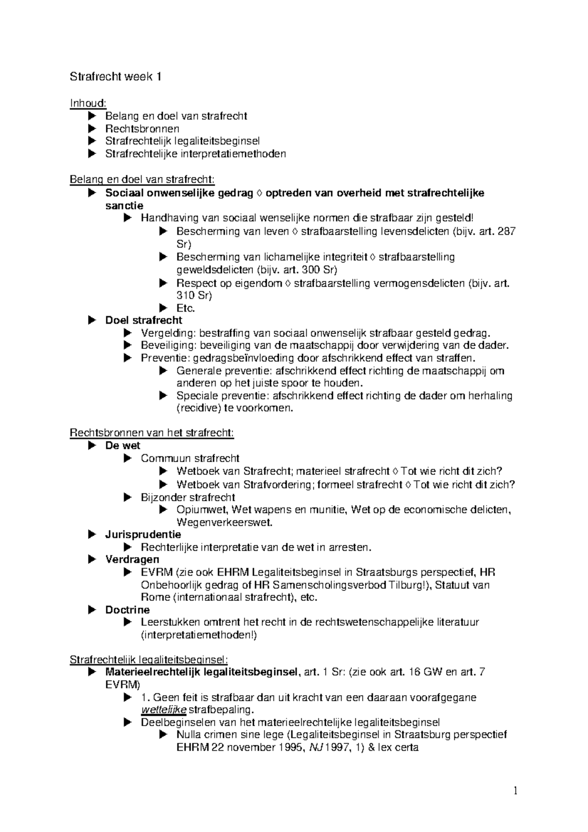 Samenvatting Materieel Strafrecht - Samenvatting Van Strafrecht Deel 1 ...