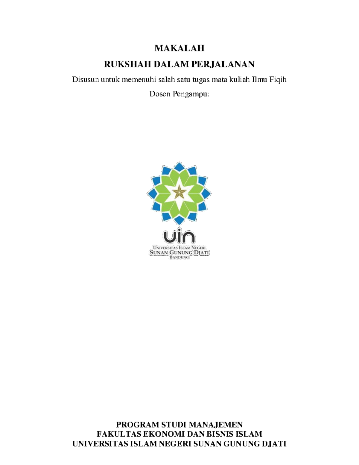 Rukhsah dalam perjalanan - MAKALAH RUKSHAH DALAM PERJALANAN Disusun ...