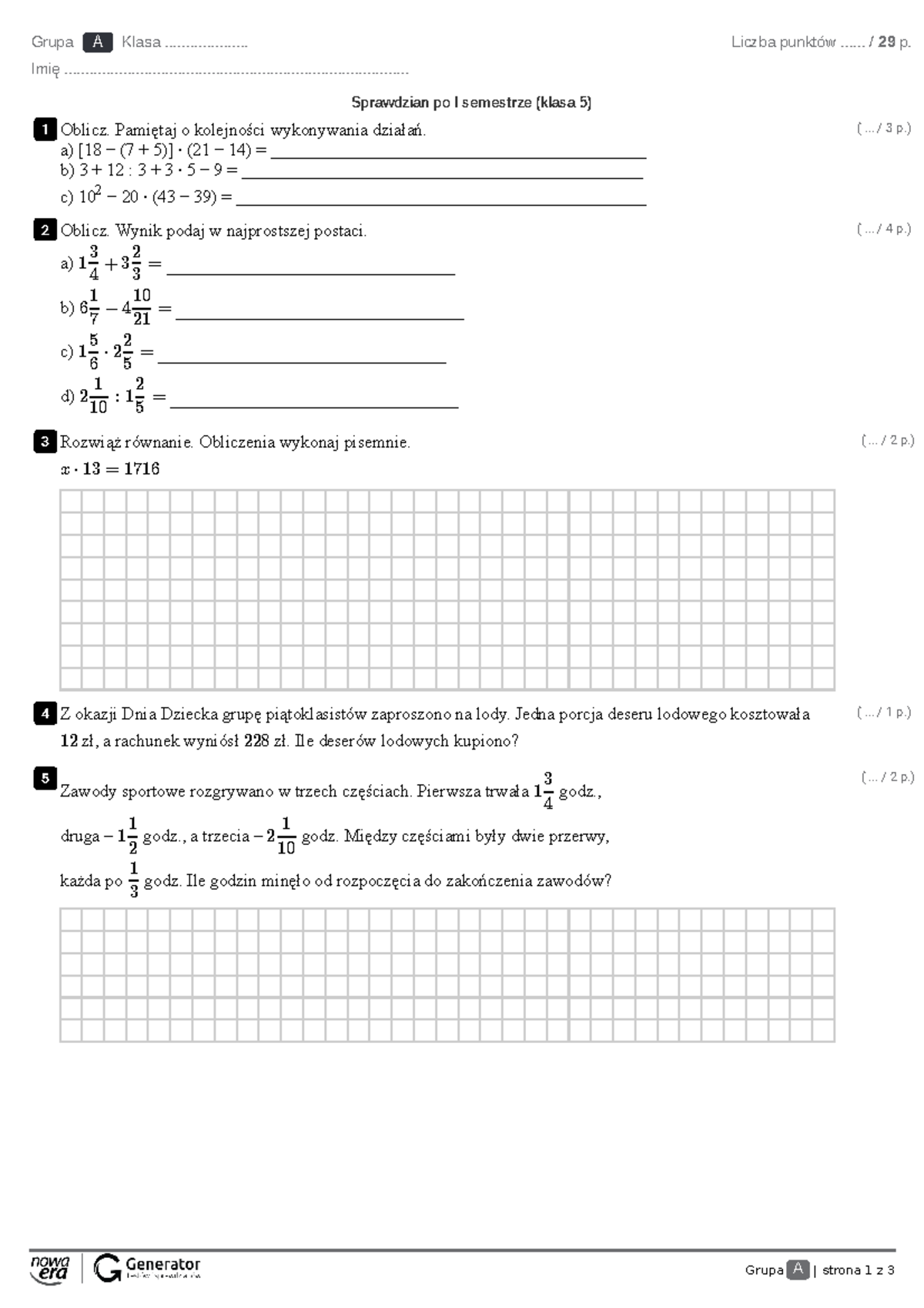 Matematyka Gwo Sprawdzian Po 1 Gimnazjum www.studocu.com