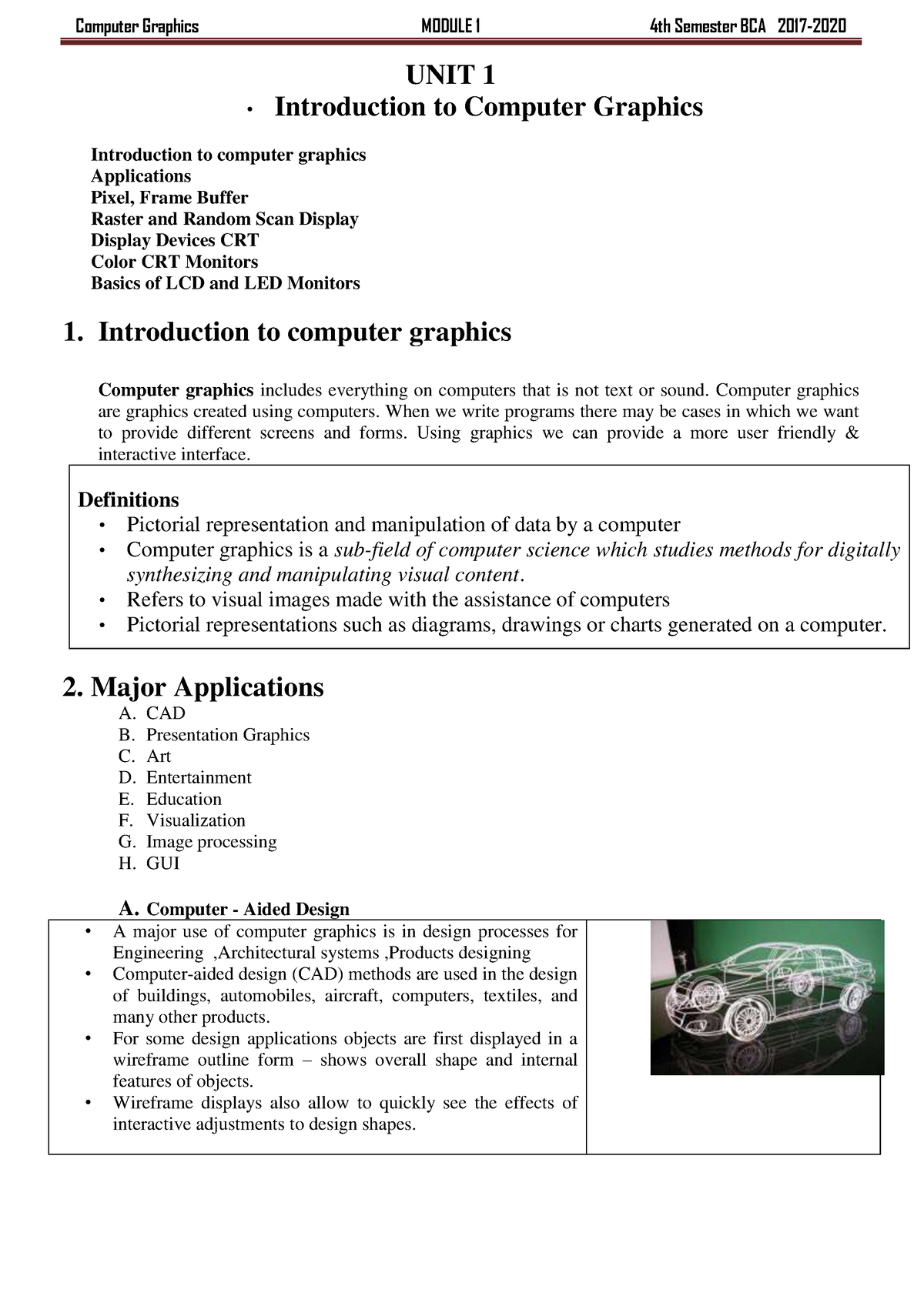 Module 1 - Introduction to the BCA