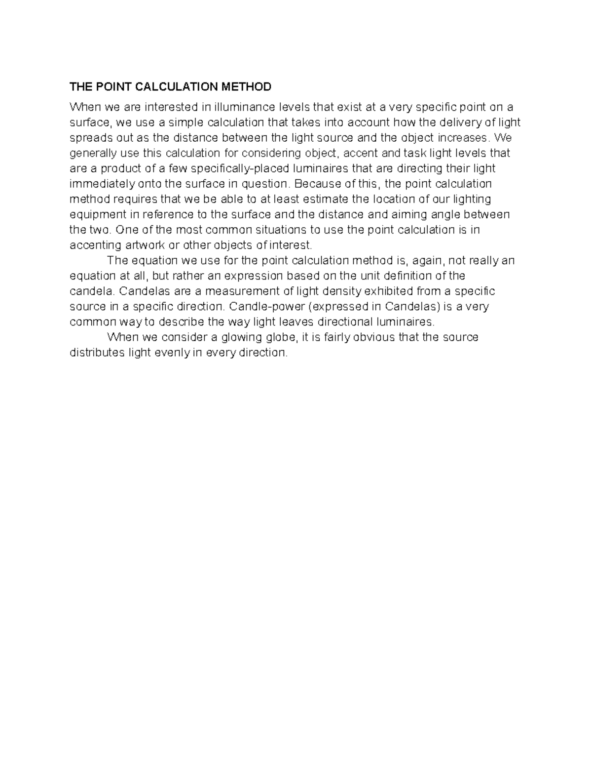 THE Point Calculation Method - THE POINT CALCULATION METHOD When we are ...