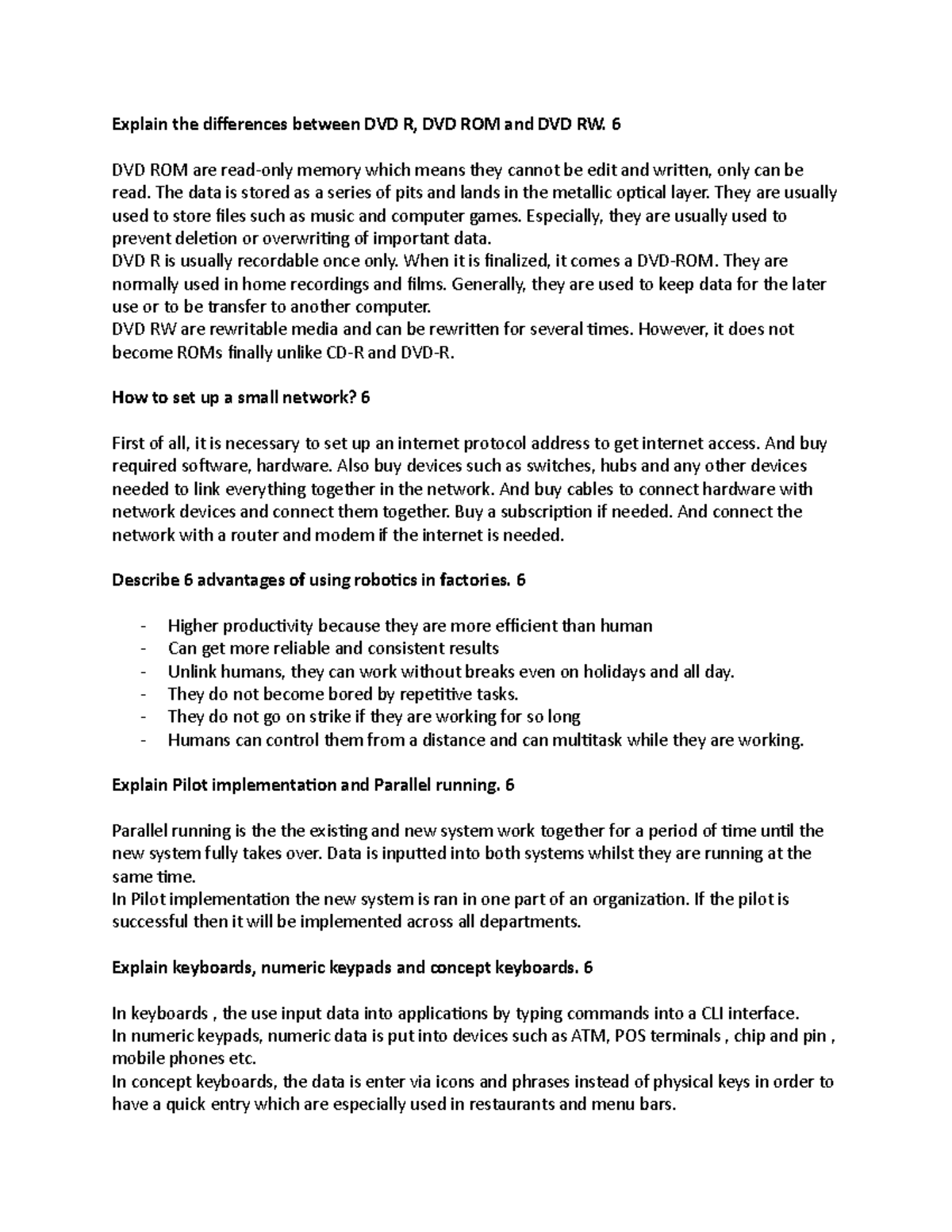 Hw2 Thanks Explain the differences between DVD R, DVD ROM and DVD