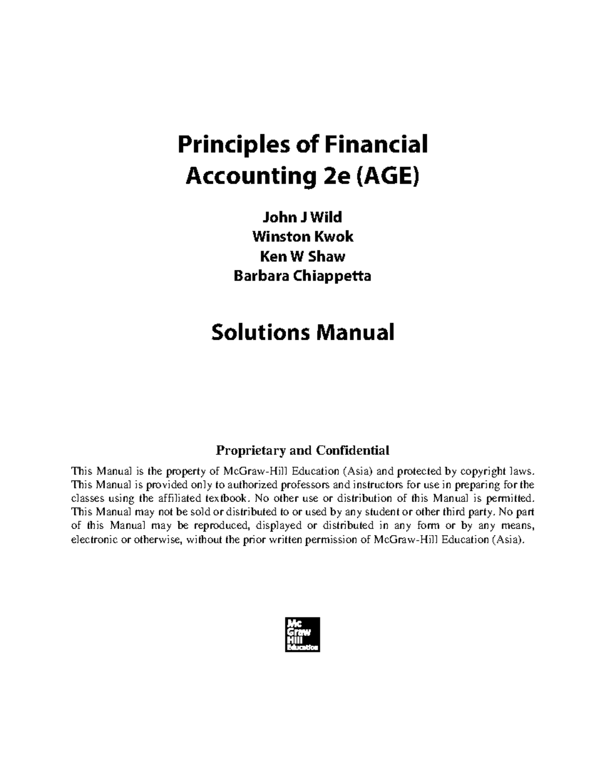 Ch accounting answers Principles of Financial Accounting 2e (AGE