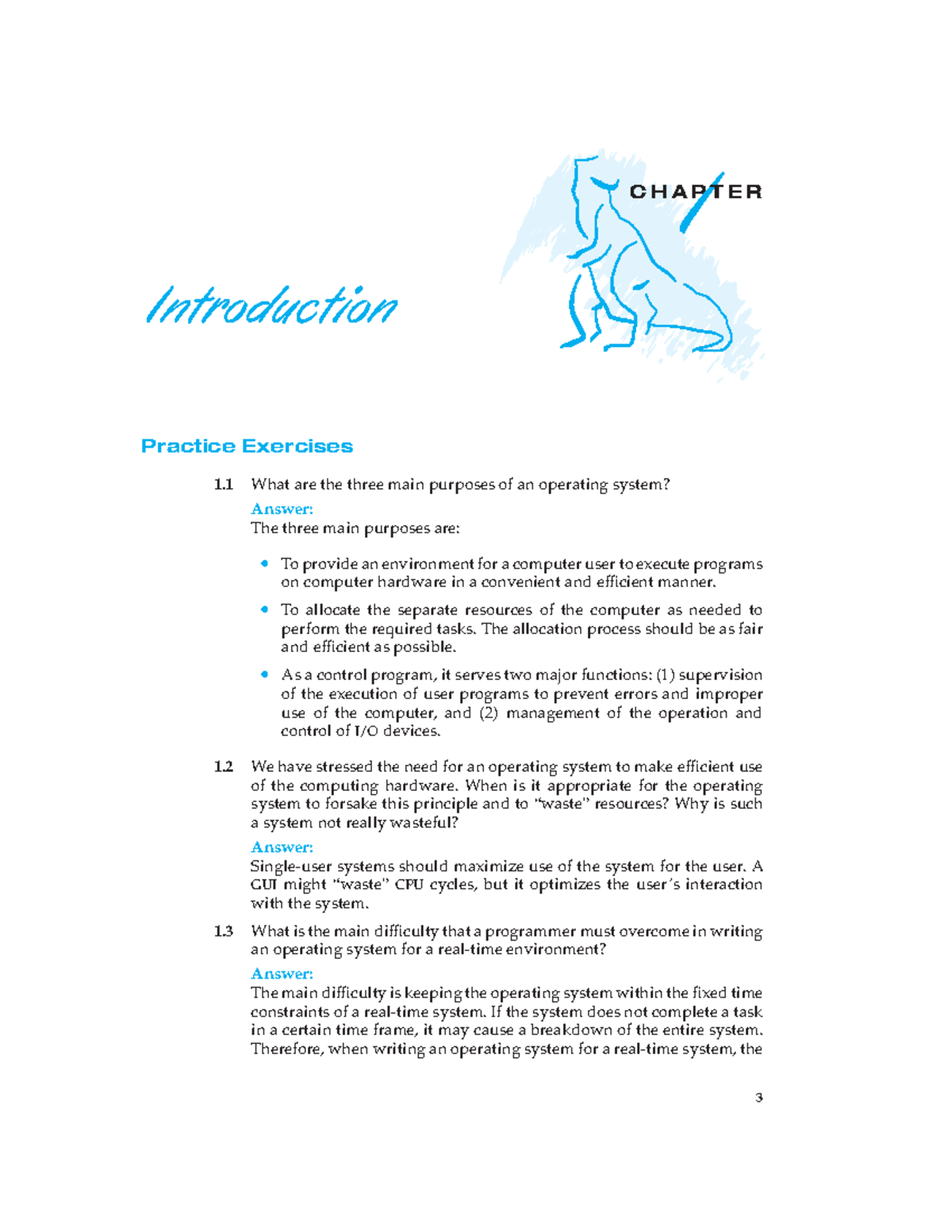 OS Unit 1 Tutorial Solution - Silberschatz Introduction - 1 C H A P T E ...