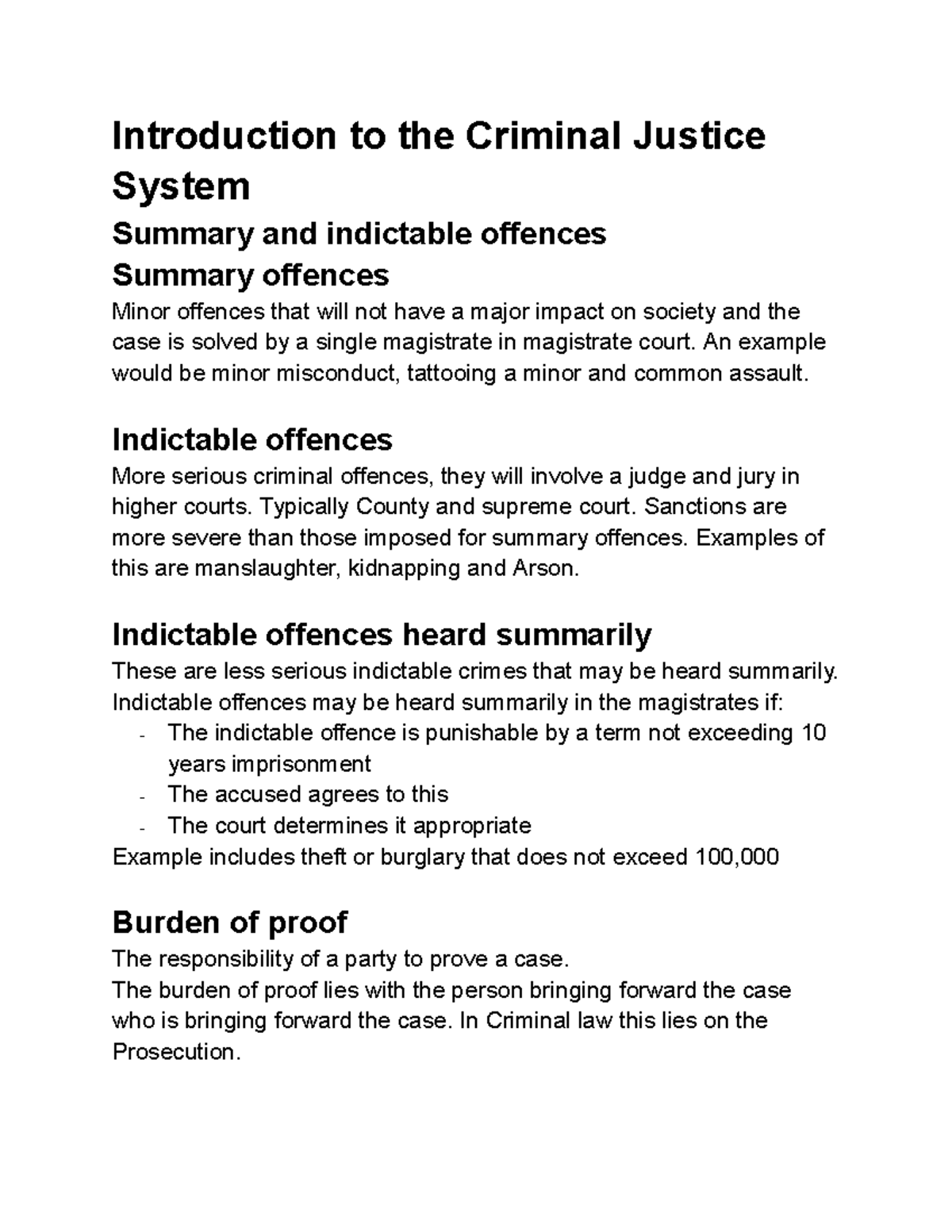 Legal Studies unit 3 - Introduction to the Criminal Justice System ...