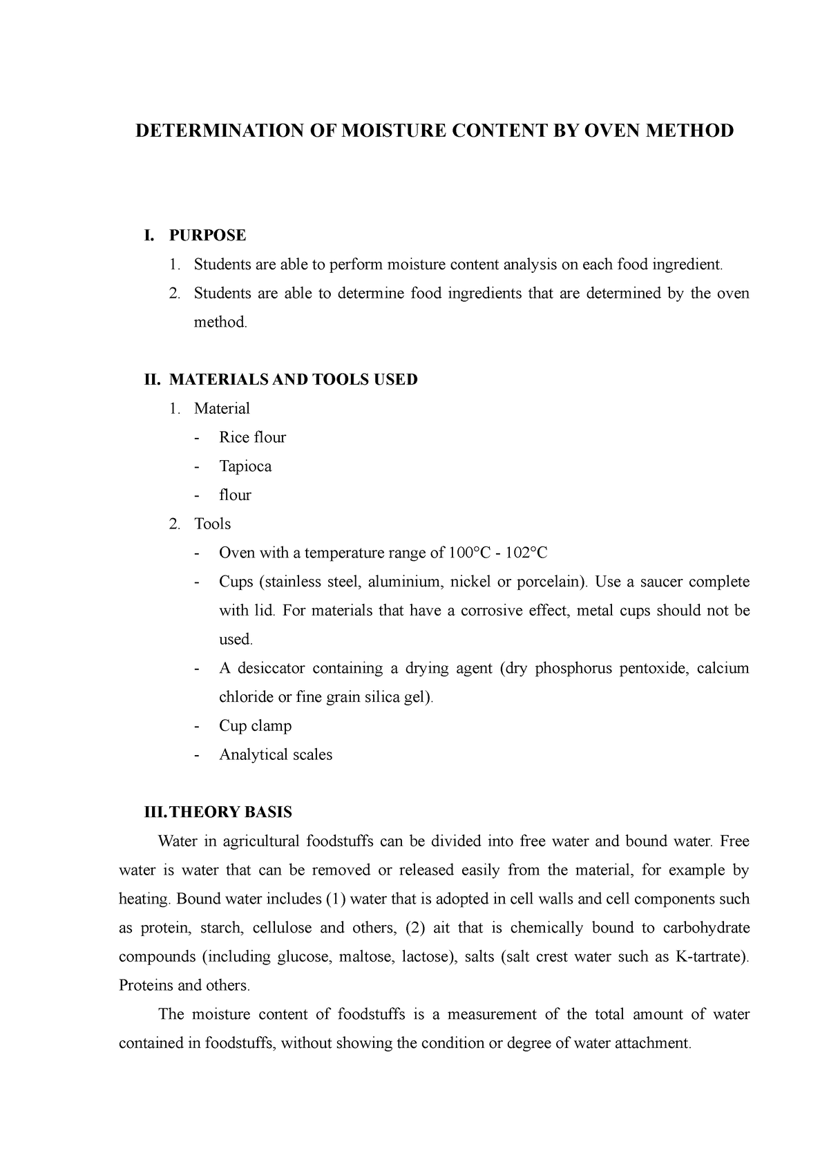 determination-of-moisture-content-by-oven-method-determination-of-moisture-content-by-oven