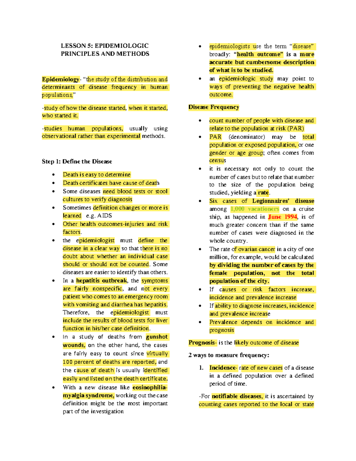 Community And Public Health - Chapter 5 - LESSON 5: EPIDEMIOLOGIC ...