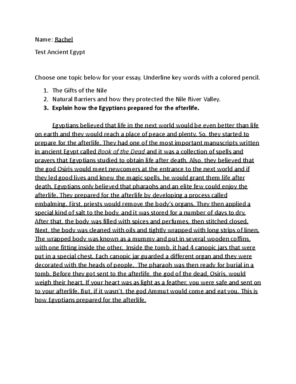 ancient egypt essay 500 words