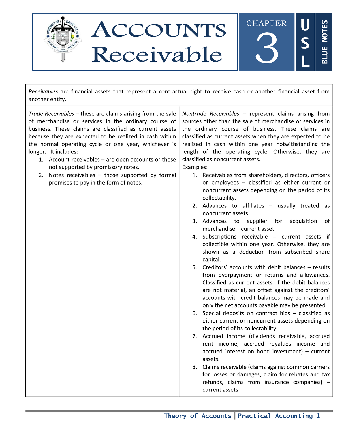 03. Accounts Receivable - Theory Of Accounts Practical Accounting 1 3 ...