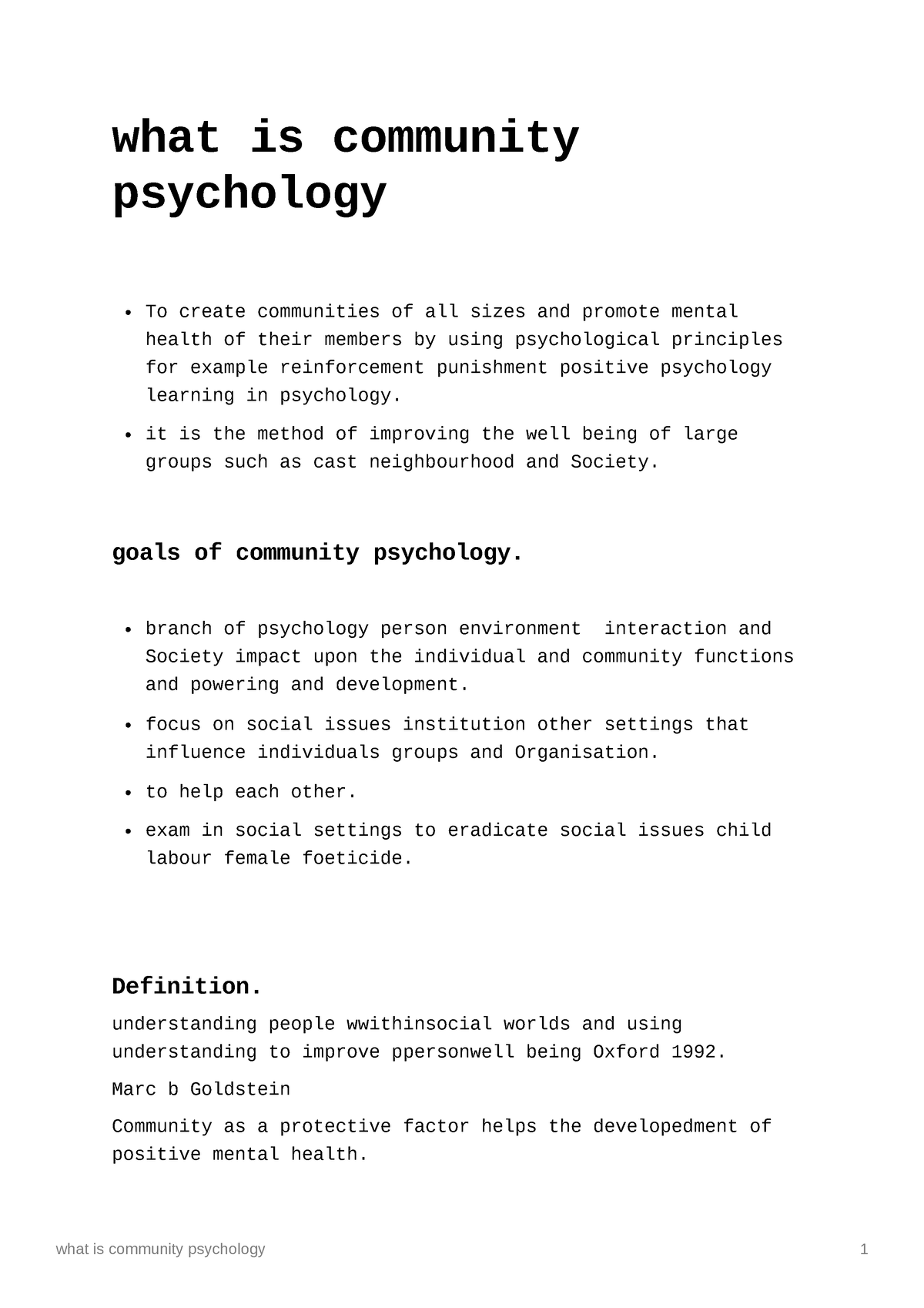 research topics in community psychology