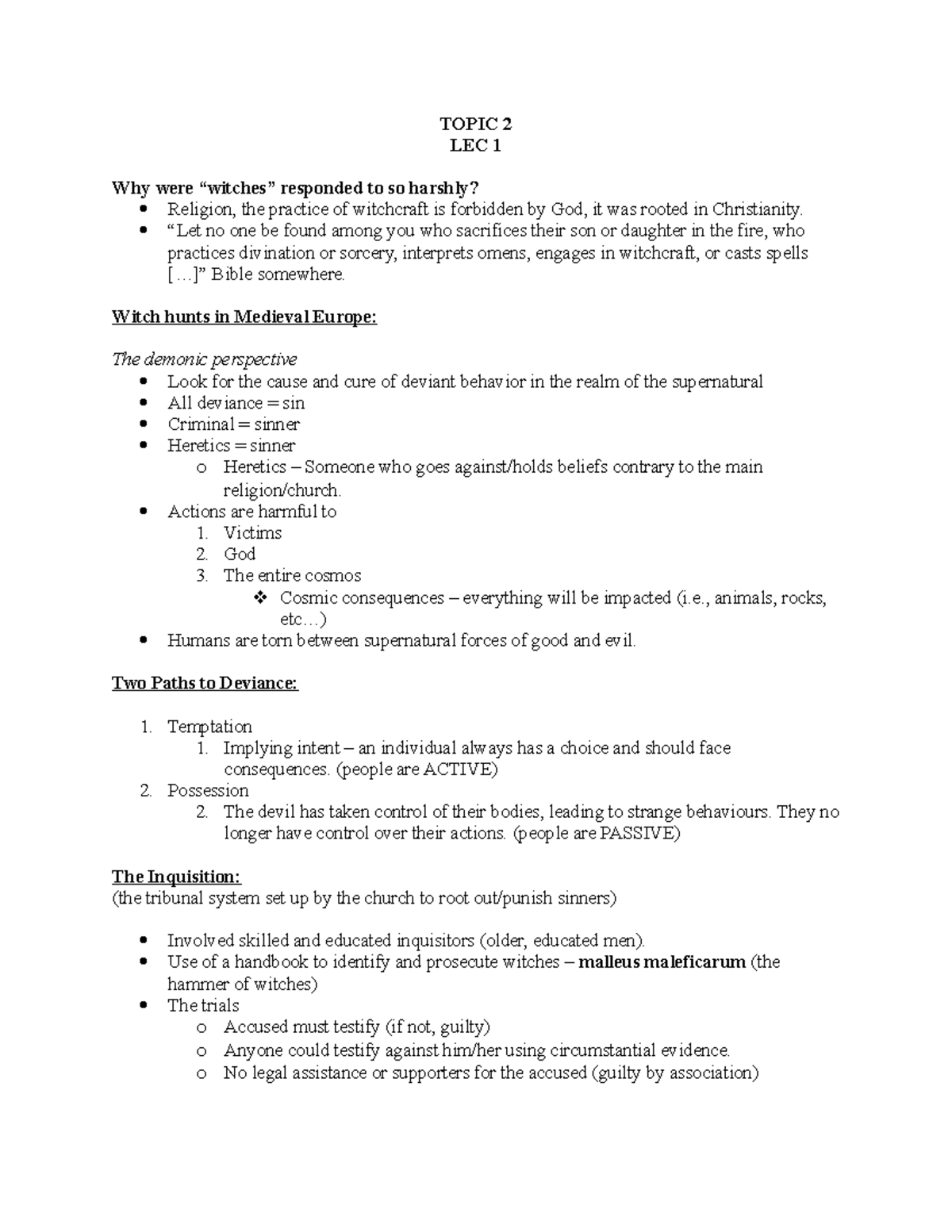 Demonic Perspective - Lecture notes carolyn Gordon - TOPIC 2 LEC 1 Why ...