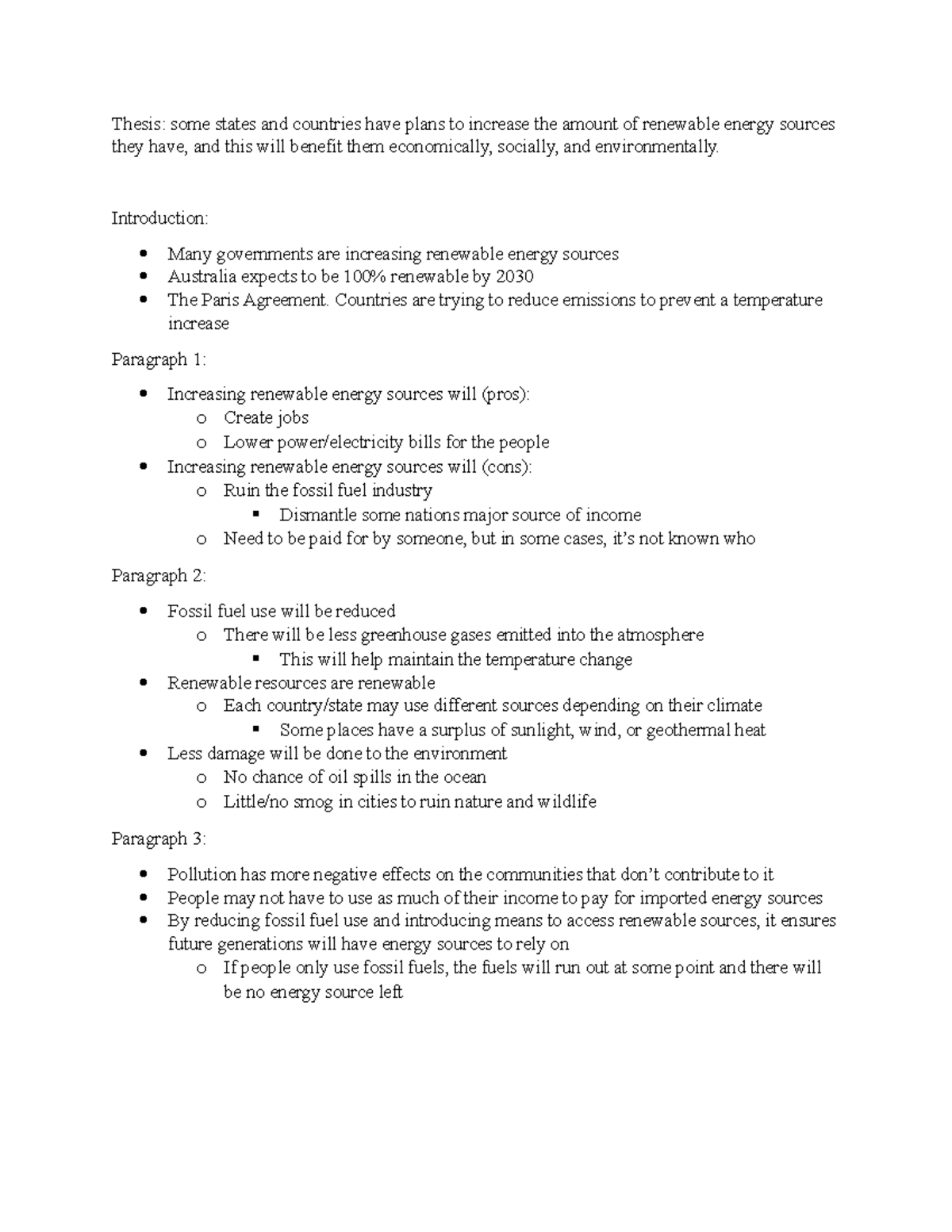 1CSS essay outline - Grade: A - Thesis: some states and countries have ...