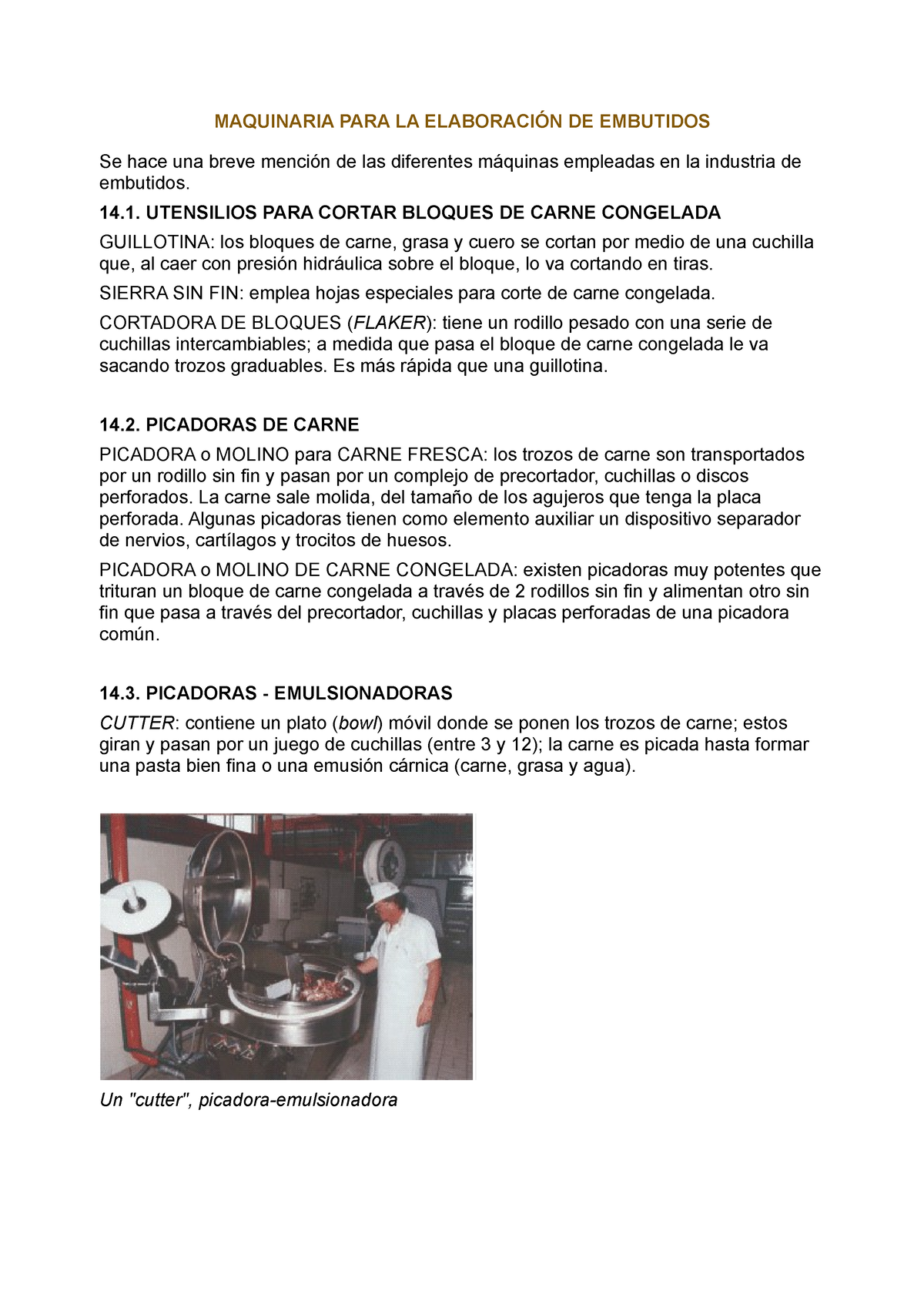 Maquinaria para La Elaboración de Embutidos, PDF, Carne