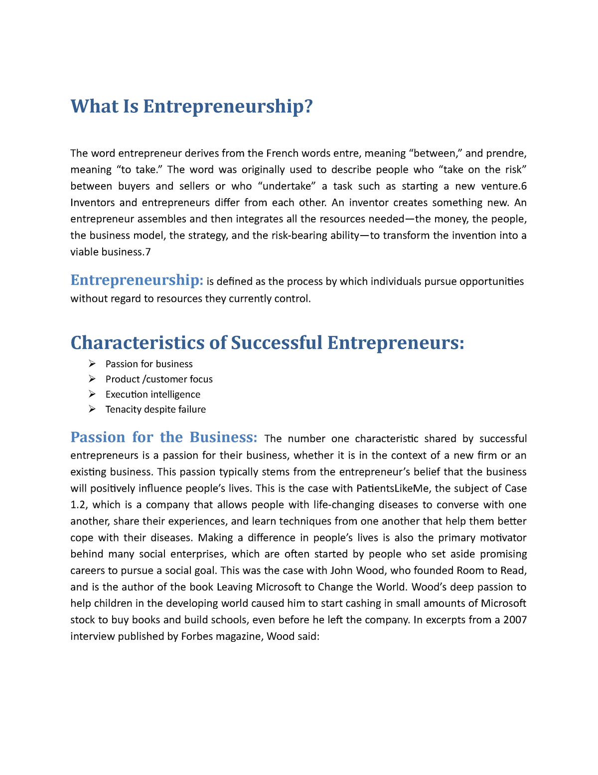 what is entrepreneurship in your own words essay