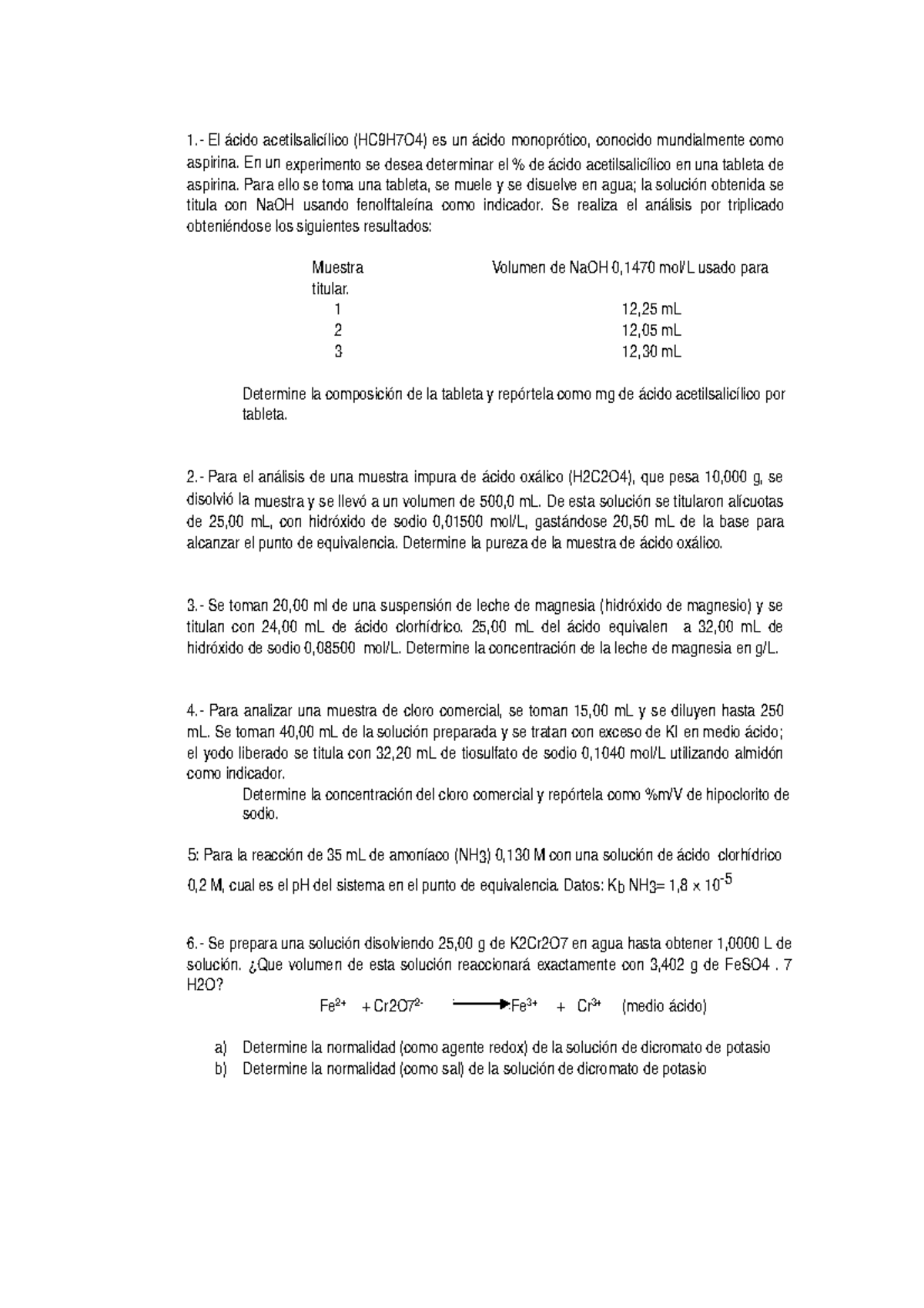 1596118393 - Ejercicios - 1.- El ácido Acetilsalicílico (HC9H7O4) Es Un ...