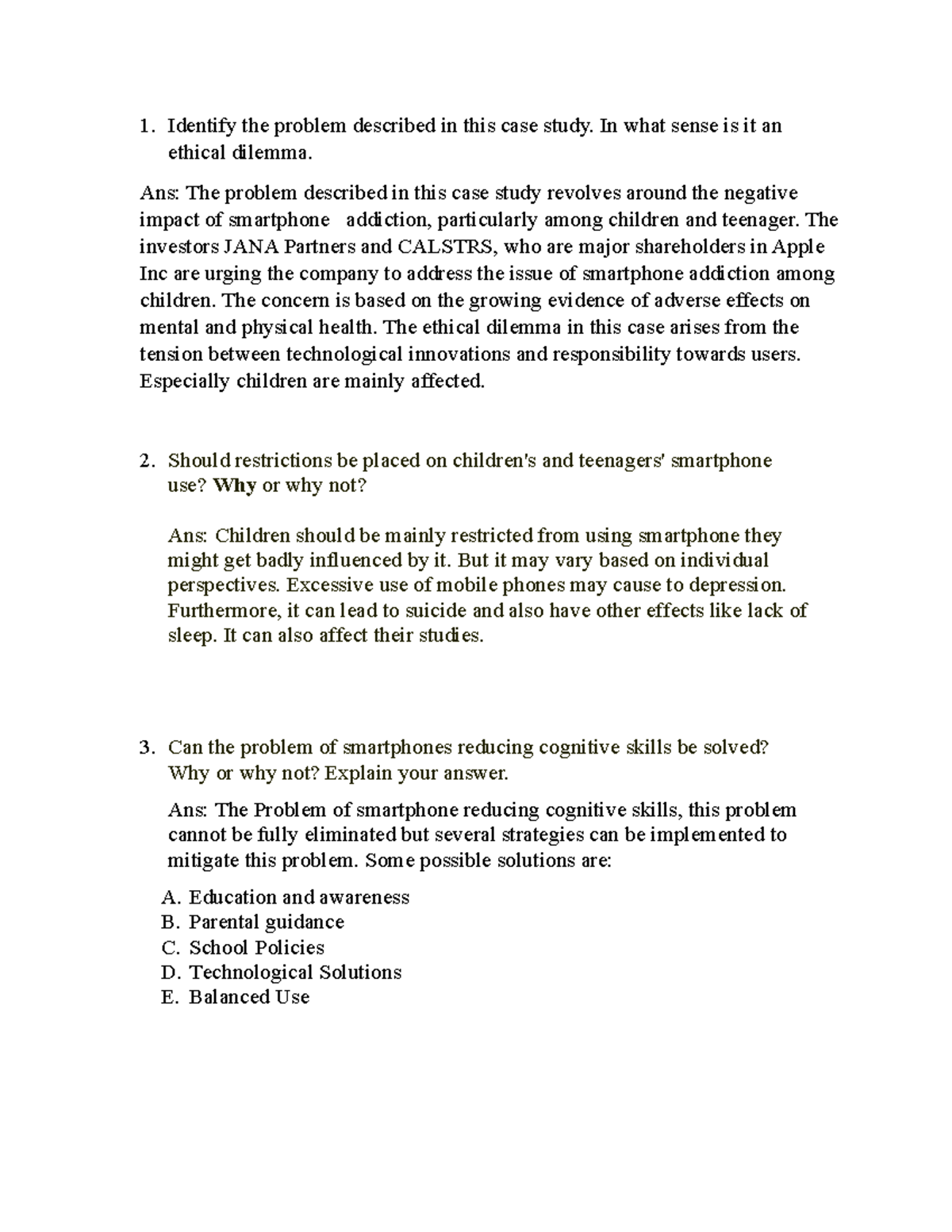 Case-7 - Summary Management - Identify the problem described in this ...