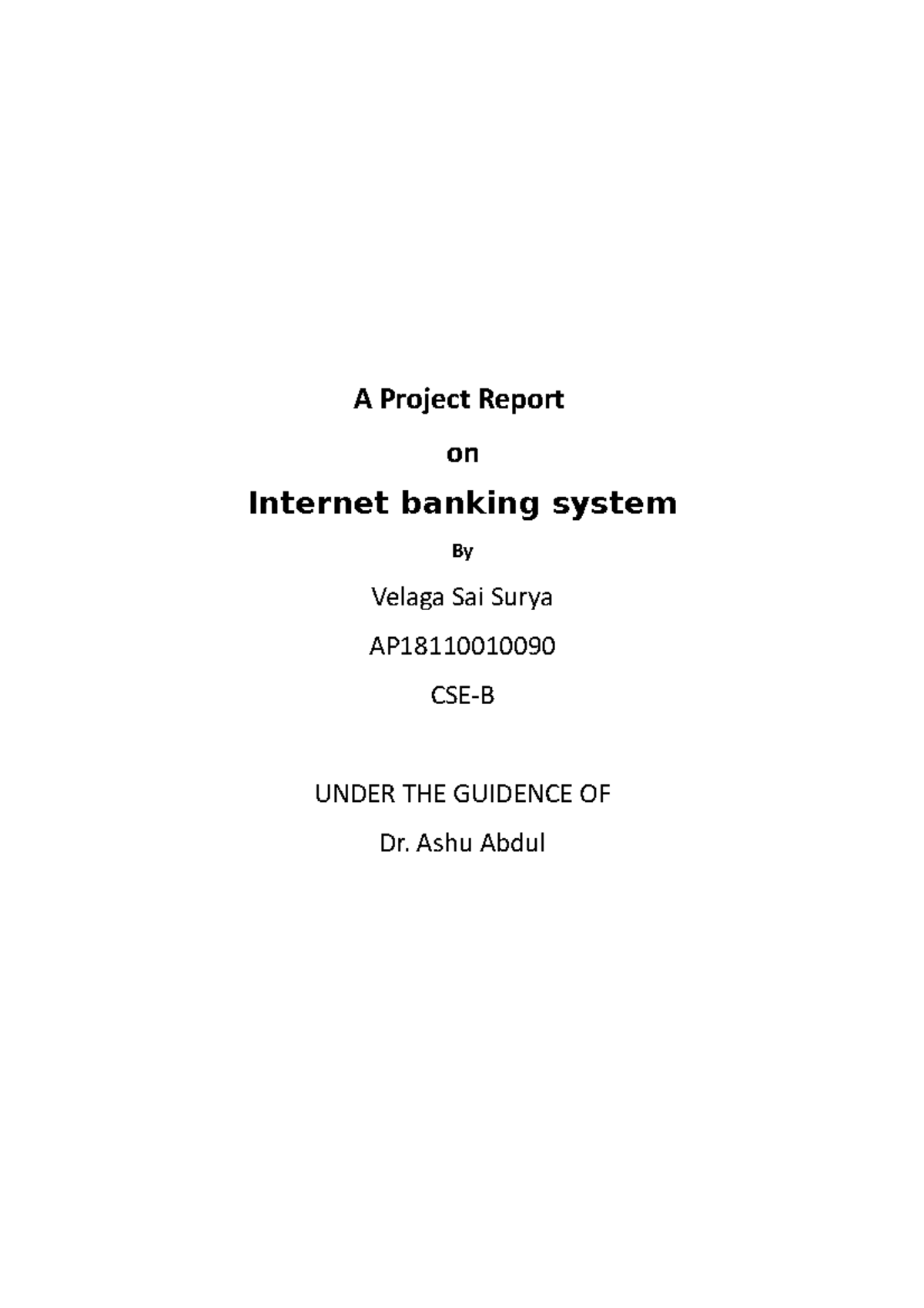 Project report on internet banking using Java GUI and MySQL. with ...