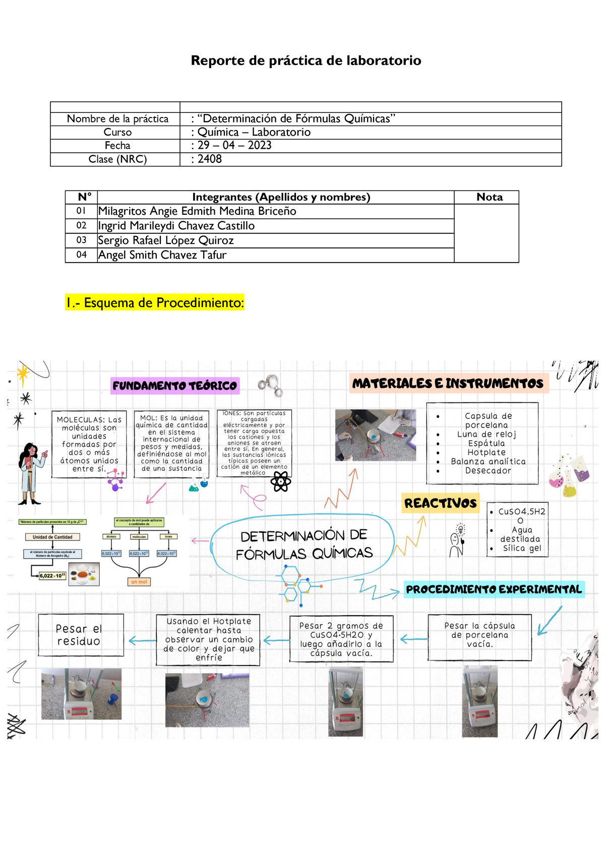 Informe Quimica Laboratorio - Reporte De Pr·ctica De Laboratorio 1 ...