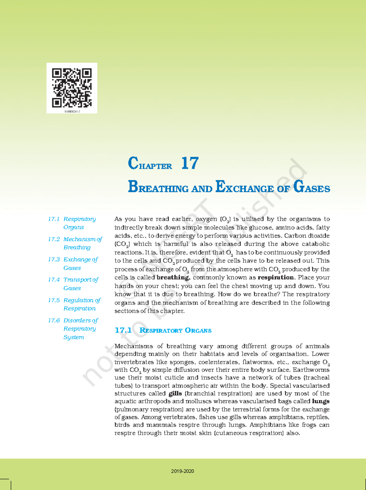 CBSE Class 11 Ncert Book Biology Breathing AND Exchange OF Gases ...