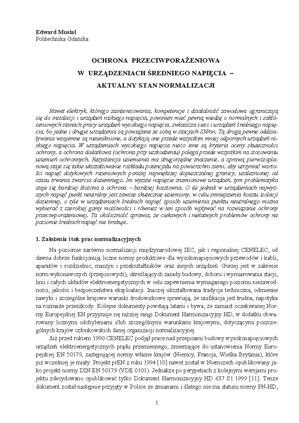 Ochrona pporazeniowa sn - Edward Musiał Politechnika Gdańska OCHRONA ...
