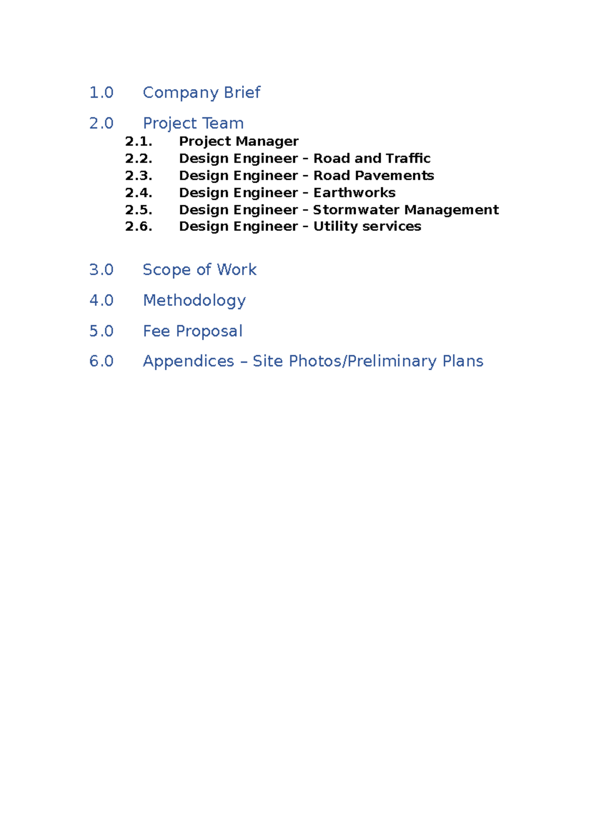 Initial Proposal - Draft - SEV414 - 1 Company Brief 2 Project Team 2 ...